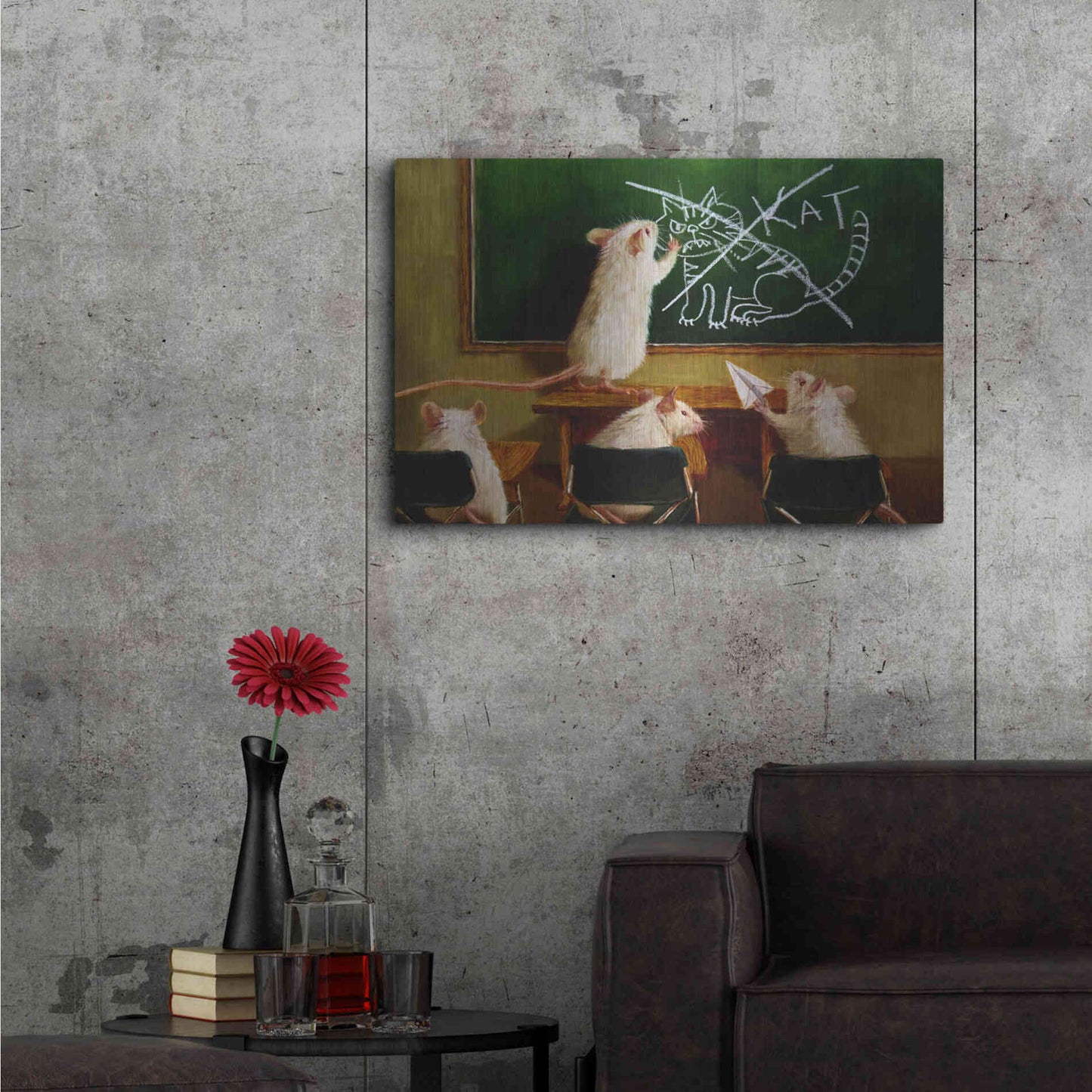 Luxe Metal Art 'When the Cat Is Away' by Lucia Heffernan, Metal Wall Art,36x24
