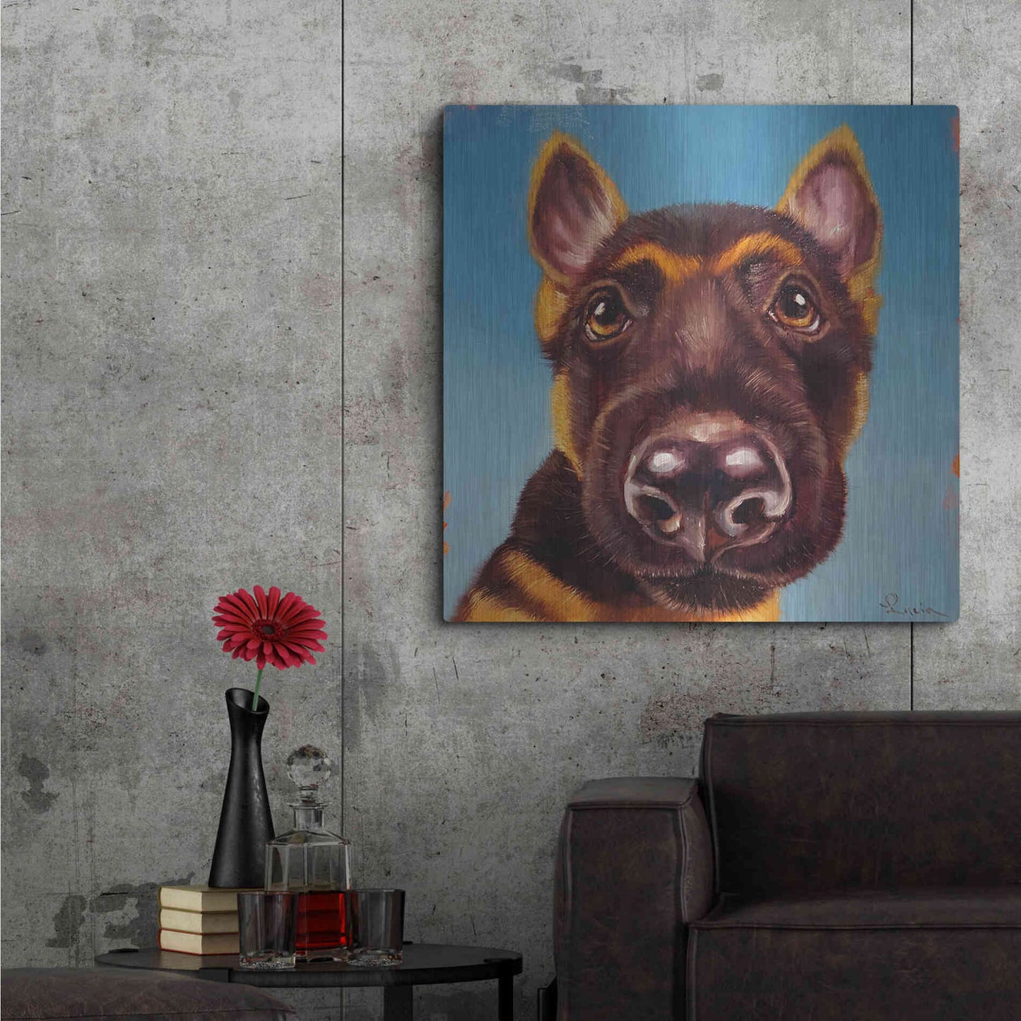 Luxe Metal Art 'Follow Your Nose 1' by Lucia Heffernan, Metal Wall Art,36x36