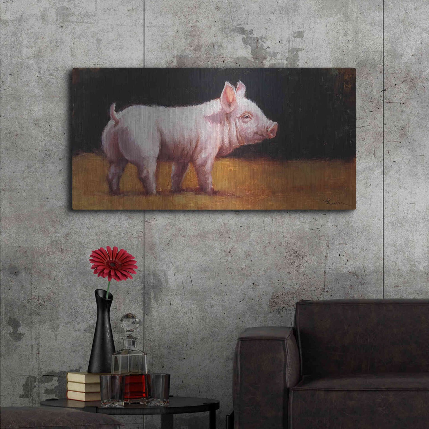 Luxe Metal Art 'Wilbur' by Lucia Heffernan, Metal Wall Art,48x24