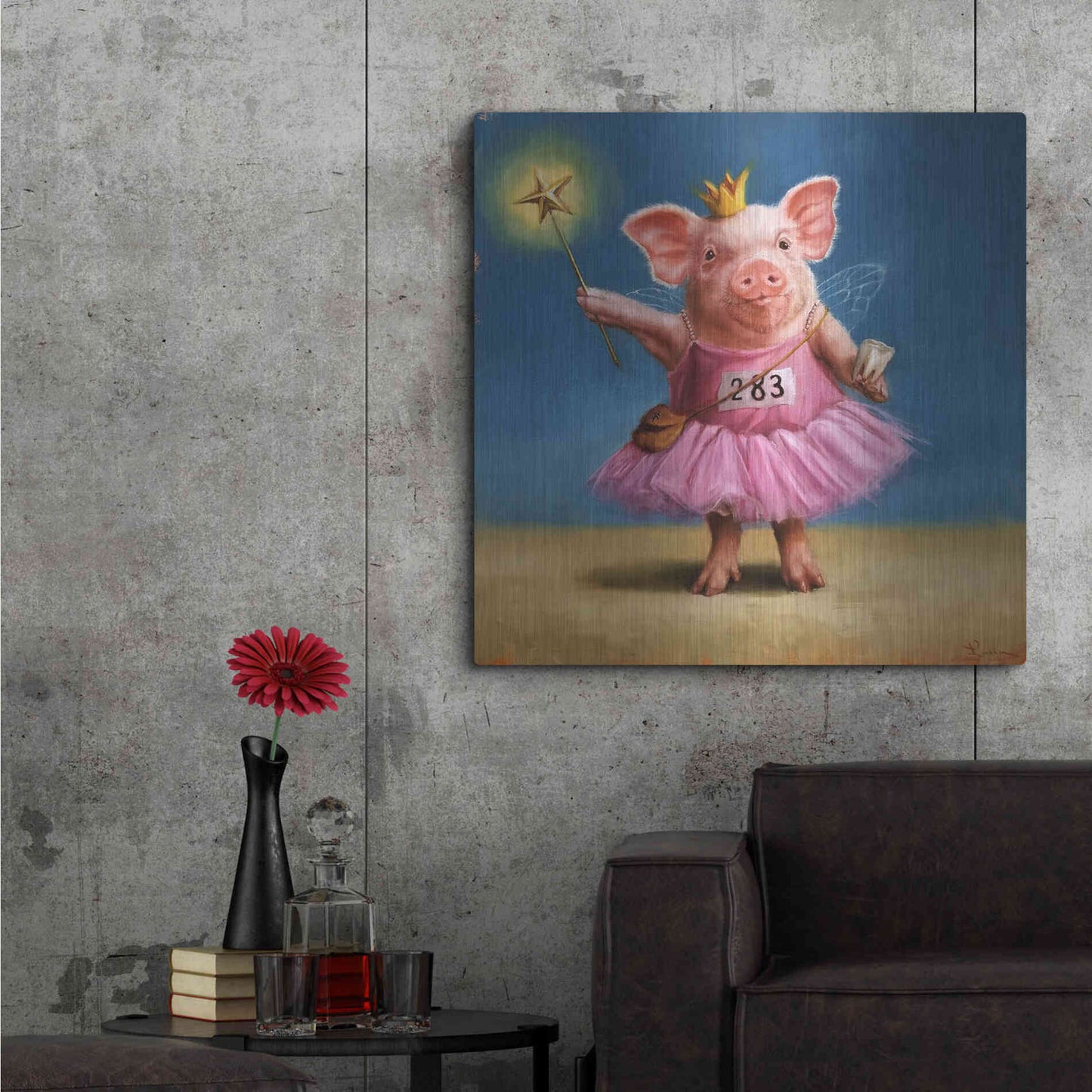 Luxe Metal Art 'Tooth Fairy' by Lucia Heffernan, Metal Wall Art,36x36