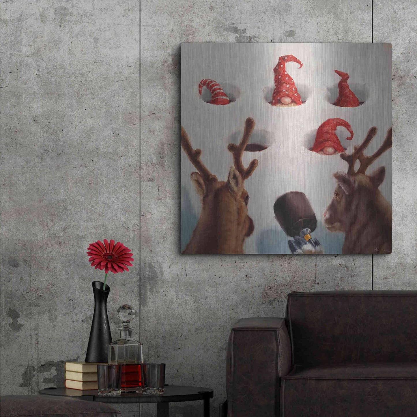 Luxe Metal Art 'Whack-An-Elf' by Lucia Heffernan, Metal Wall Art,36x36