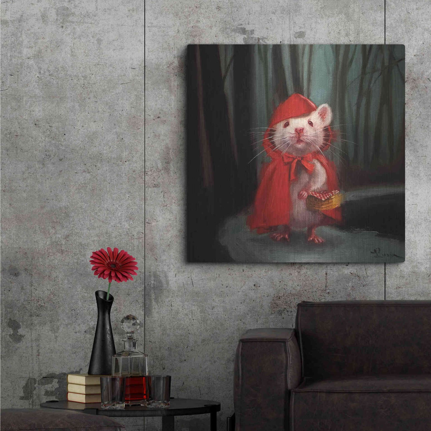 Luxe Metal Art 'Little Red' by Lucia Heffernan, Metal Wall Art,36x36
