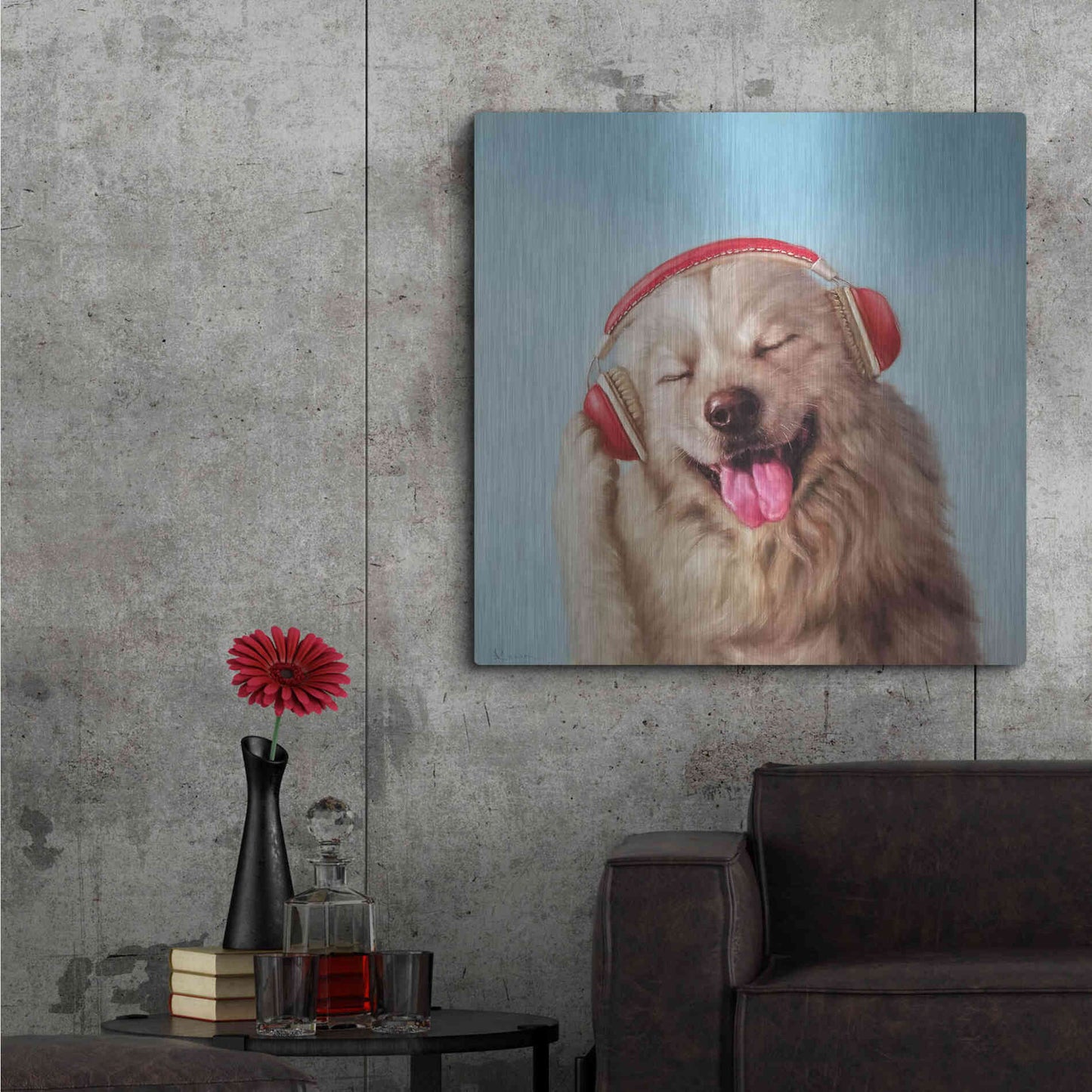 Luxe Metal Art 'Woof Jam' by Lucia Heffernan, Metal Wall Art,36x36