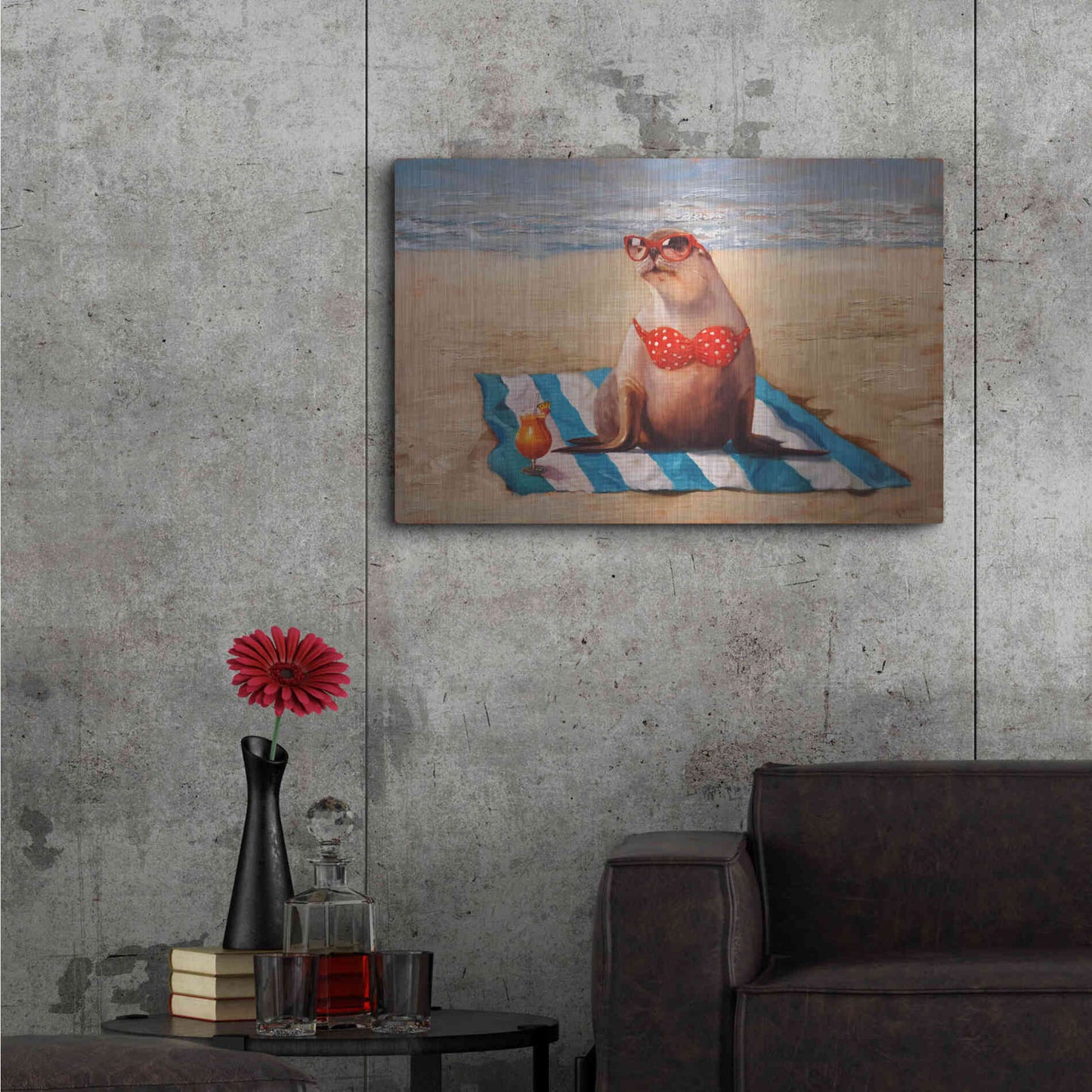 Luxe Metal Art 'Beached' by Lucia Heffernan, Metal Wall Art,36x24