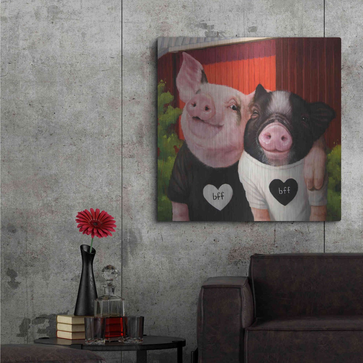 Luxe Metal Art 'BFF' by Lucia Heffernan, Metal Wall Art,36x36