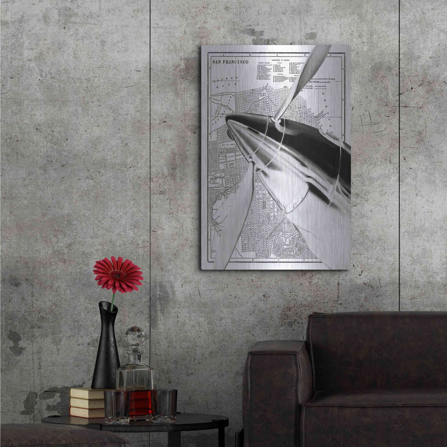 Luxe Metal Art 'Inverted Vintage Plane II' by Ethan Harper, Metal Wall Art,24x36