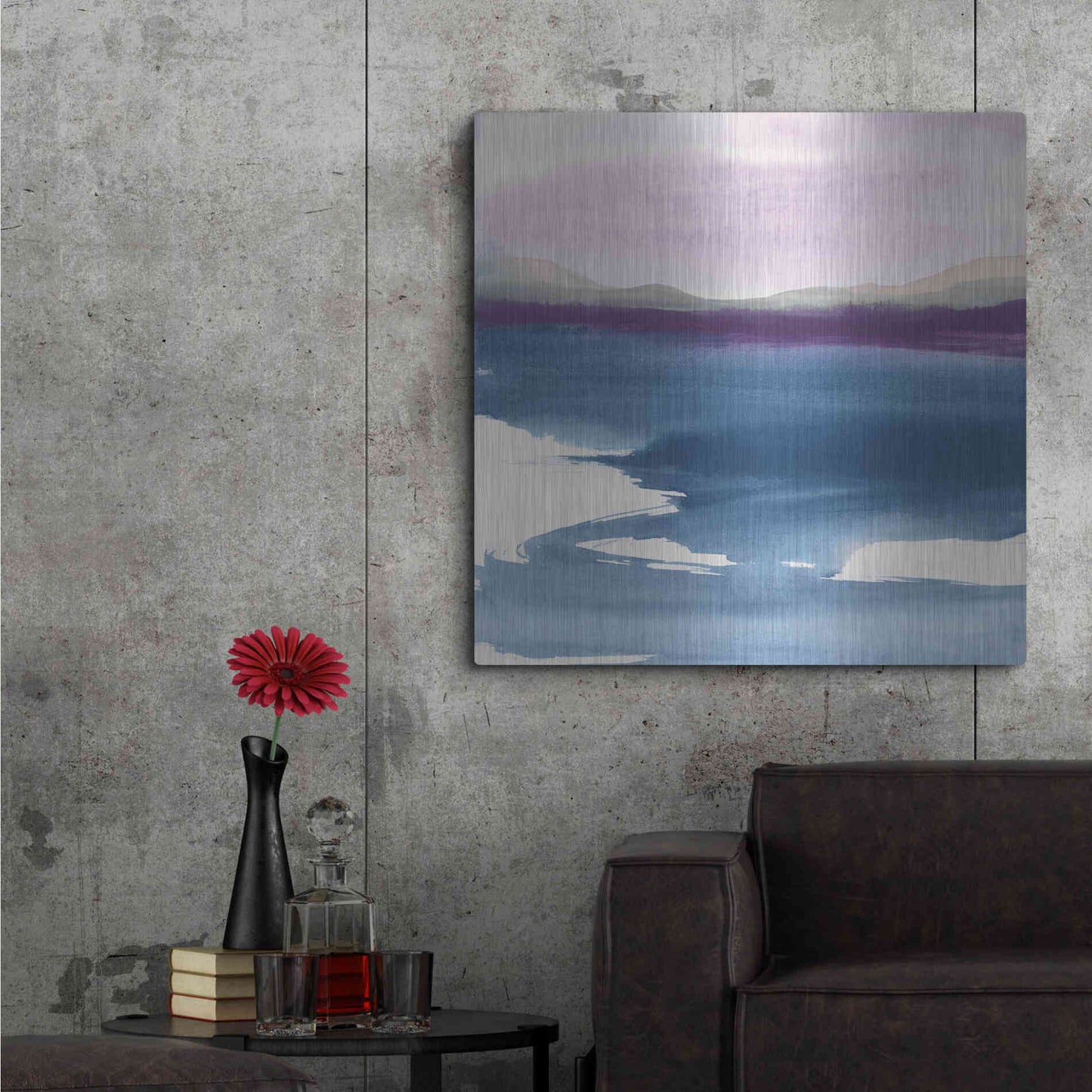 Luxe Metal Art 'Plum Glow I' by Chris Paschke, Metal Wall Art,36x36