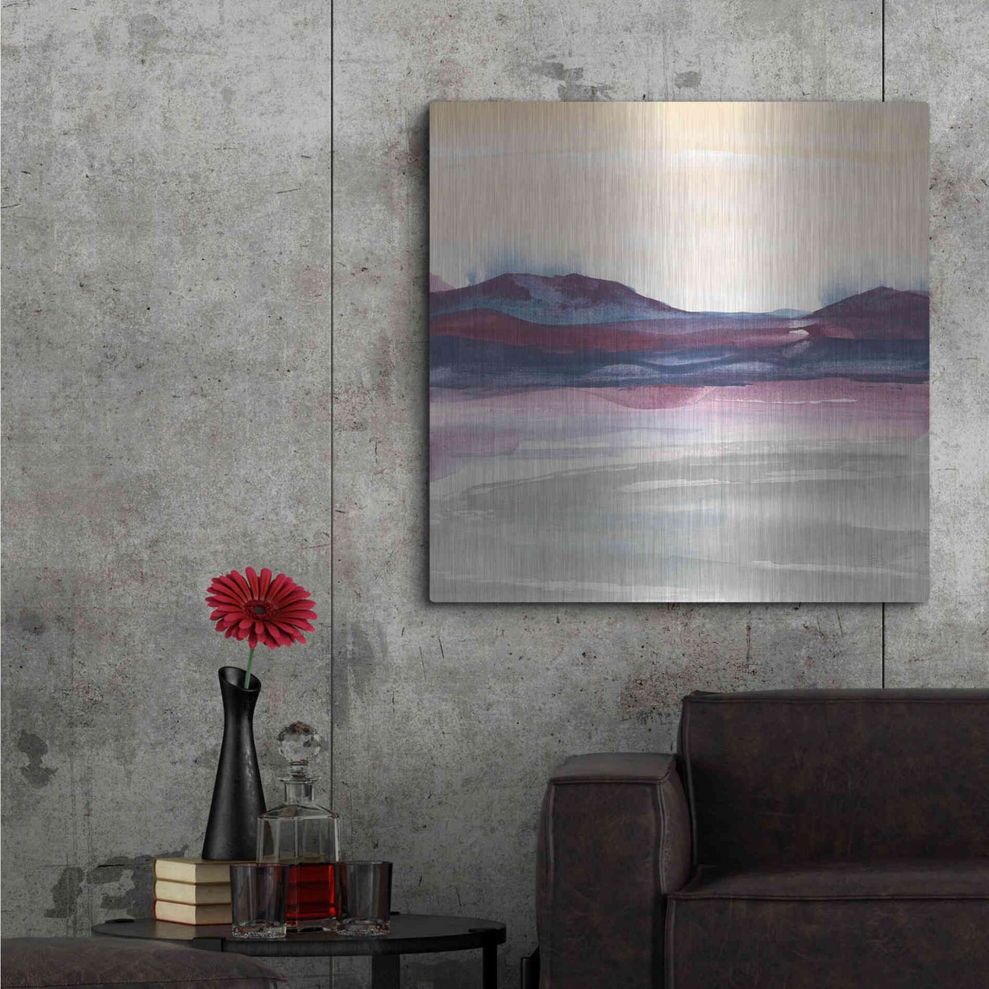 Luxe Metal Art 'Purple Rock Dawn I' by Chris Paschke, Metal Wall Art,36x36