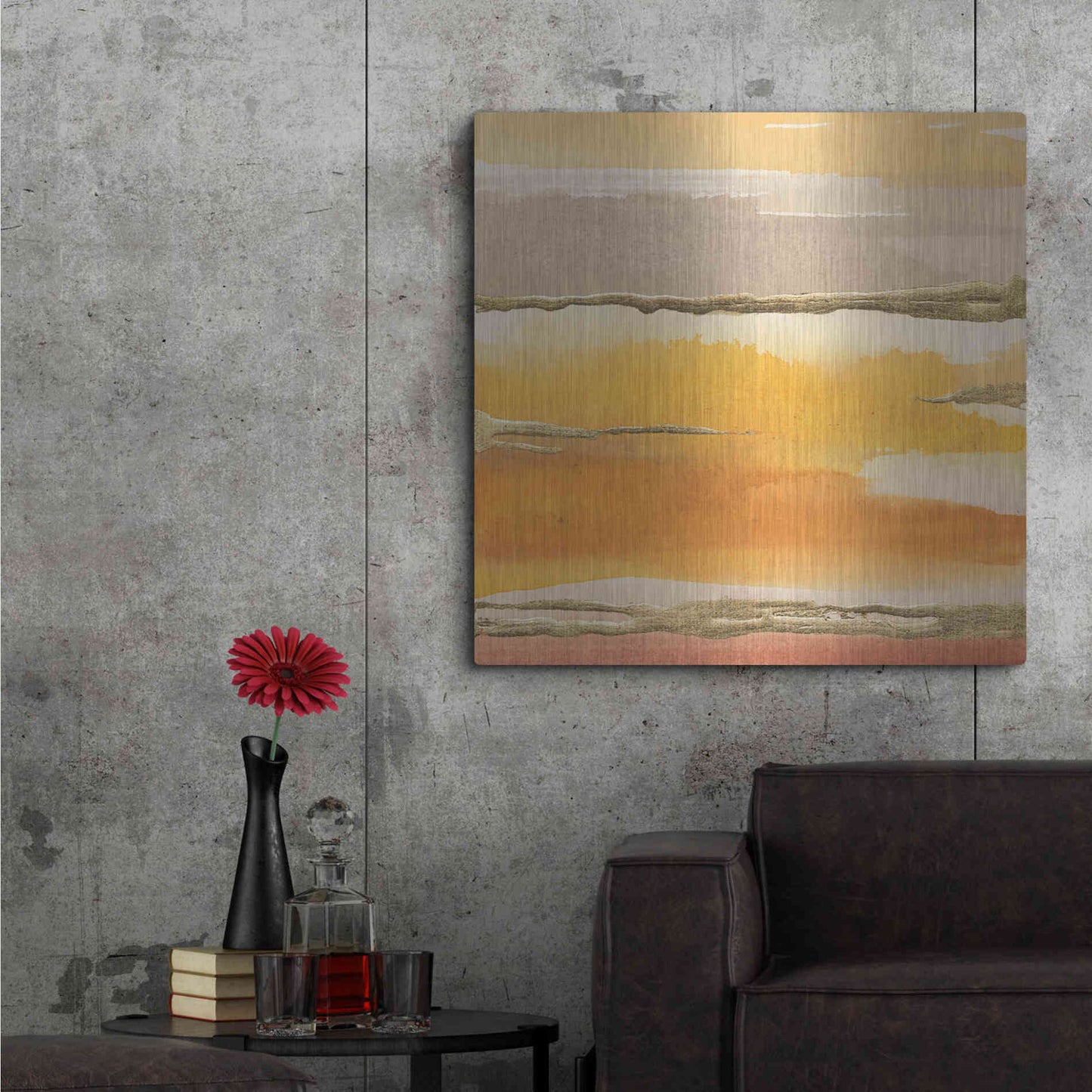 Luxe Metal Art 'Gilded Amber II' by Chris Paschke, Metal Wall Art,36x36