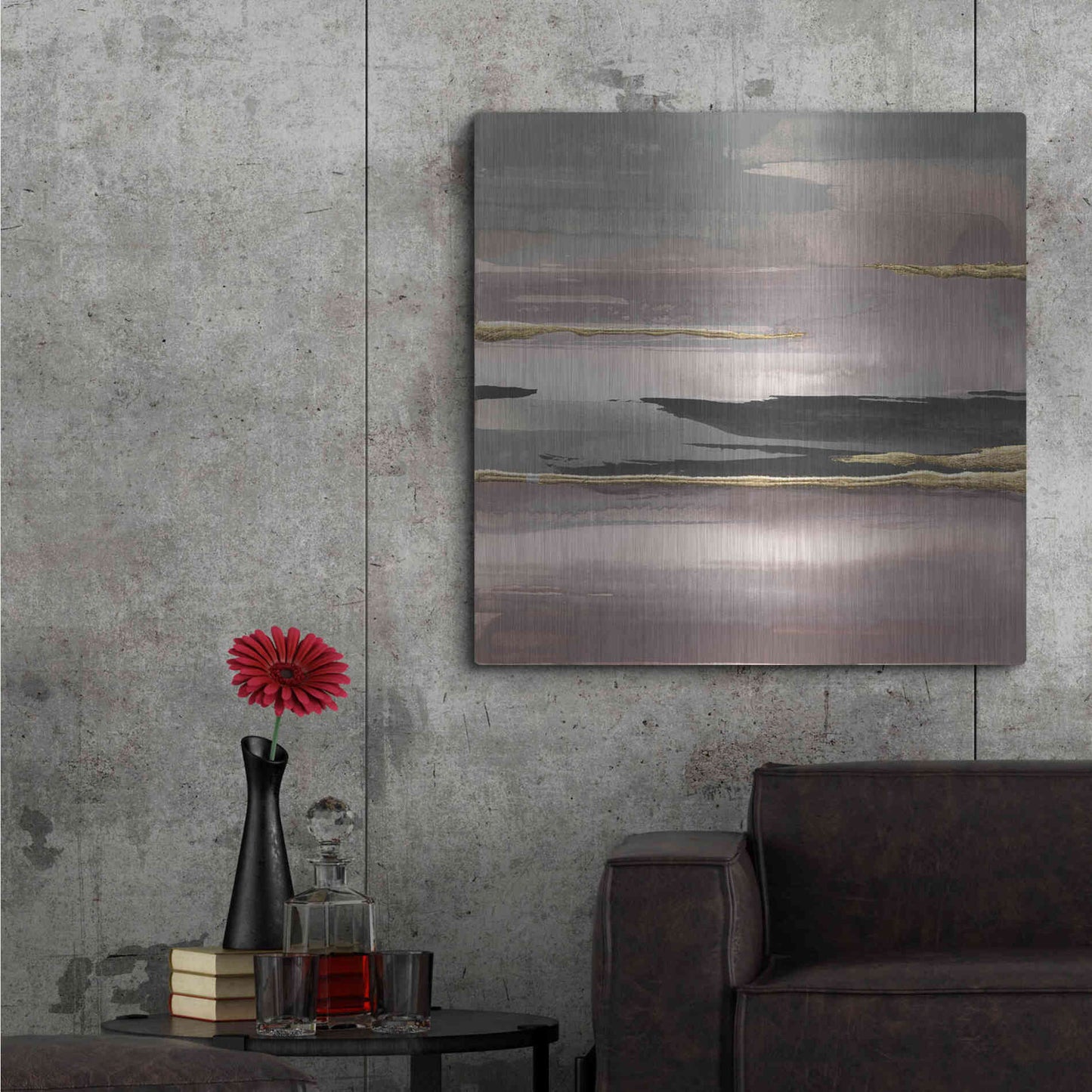 Luxe Metal Art 'Gilded Morning Fog II' by Chris Paschke, Metal Wall Art,36x36