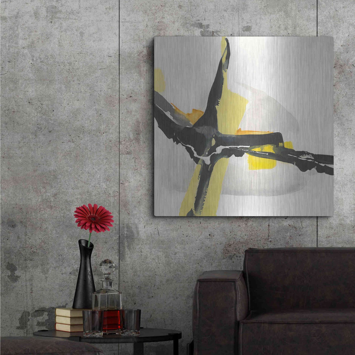 Luxe Metal Art 'Creamy Yellow I' by Chris Paschke, Metal Wall Art,36x36