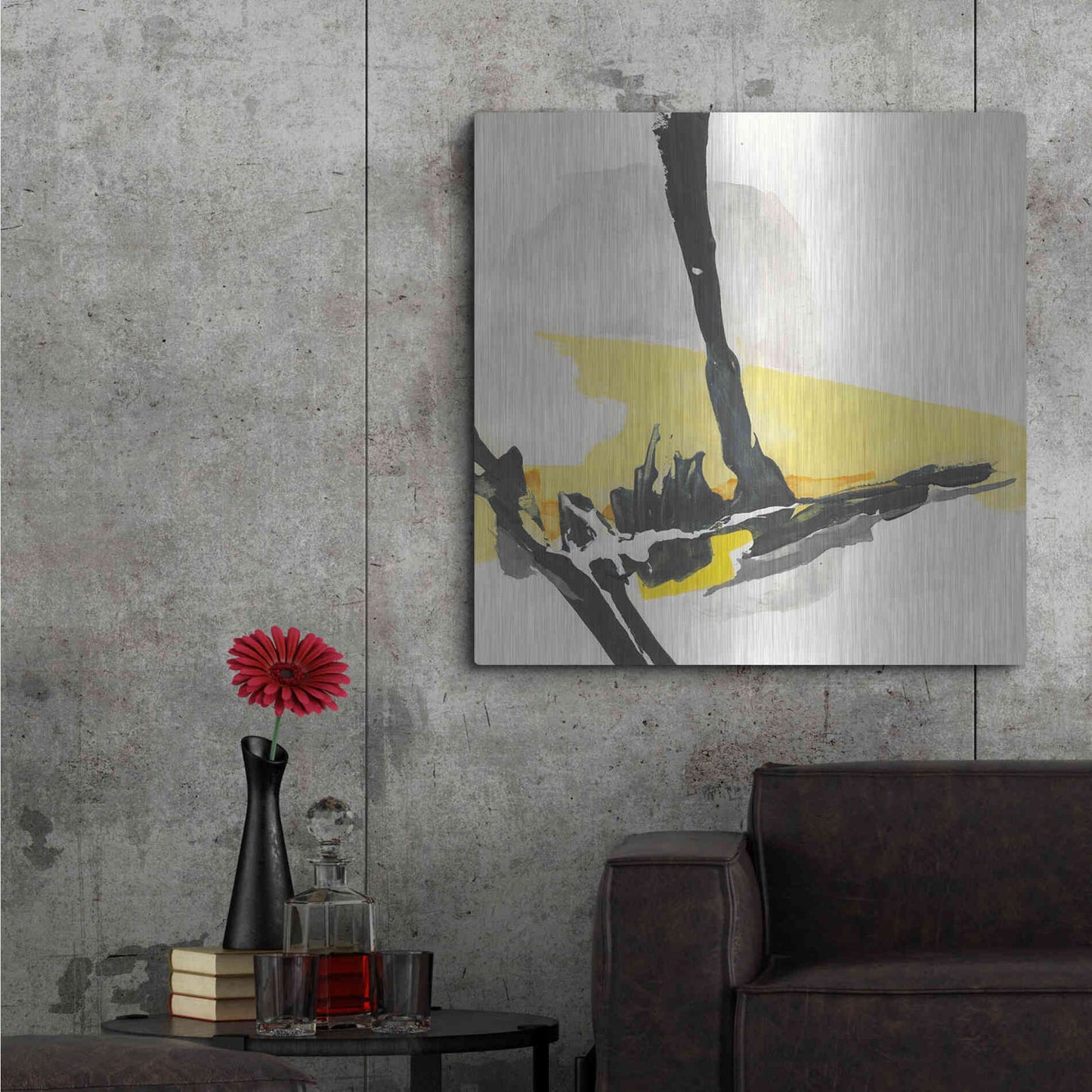 Luxe Metal Art 'Creamy Yellow IV' by Chris Paschke, Metal Wall Art,36x36