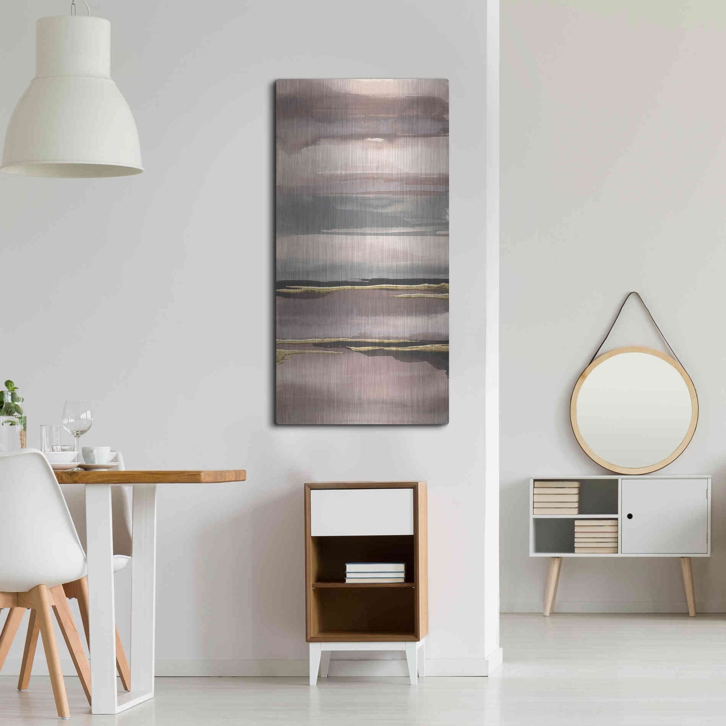 Luxe Metal Art 'Gilded Morning Fog IV' by Chris Paschke, Metal Wall Art,24x48