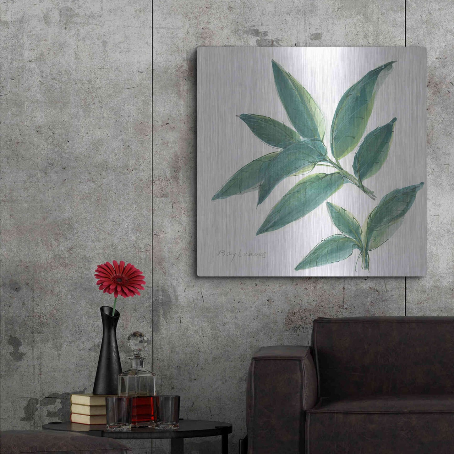 Luxe Metal Art 'Bay Leaf' by Chris Paschke, Metal Wall Art,36x36