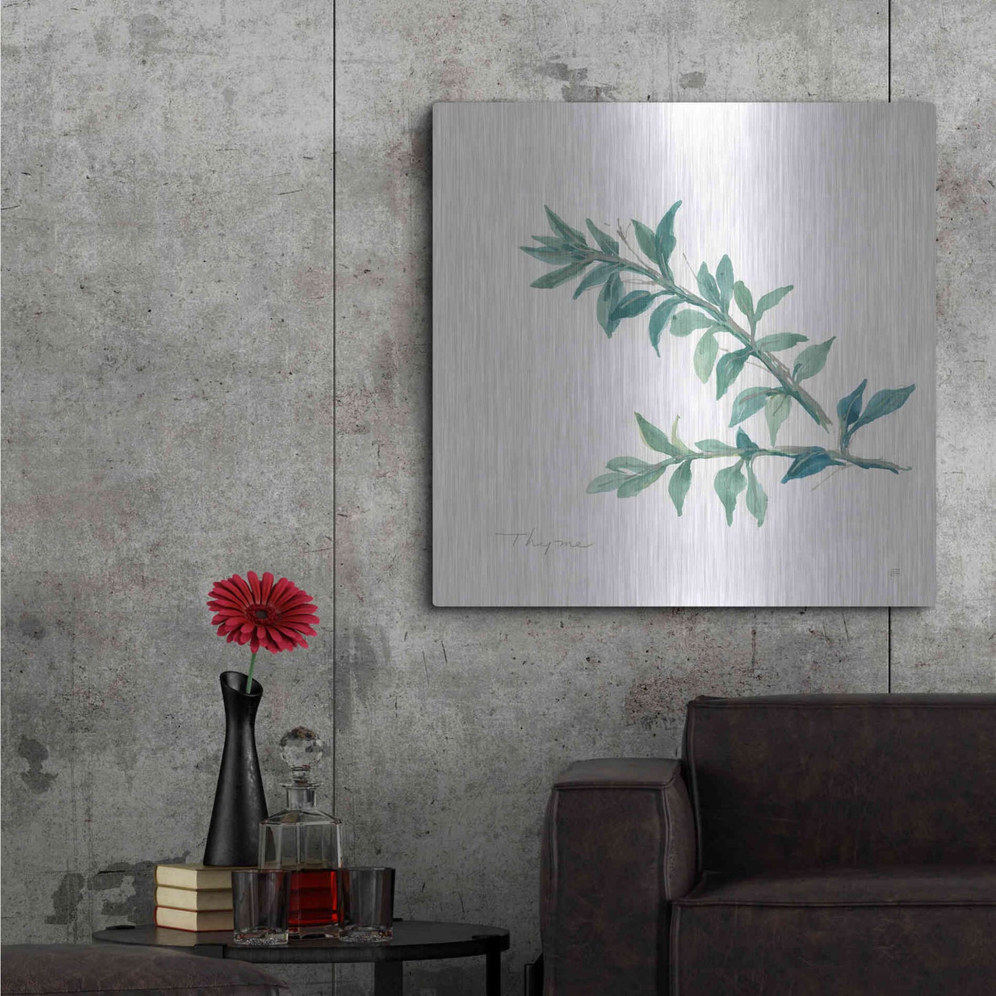 Luxe Metal Art 'Thyme' by Chris Paschke, Metal Wall Art,36x36