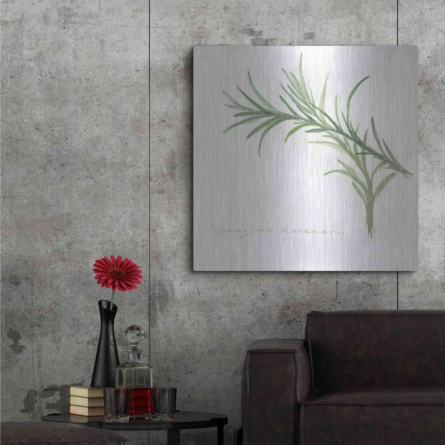 Luxe Metal Art 'Variegated Rosemary' by Chris Paschke, Metal Wall Art,36x36