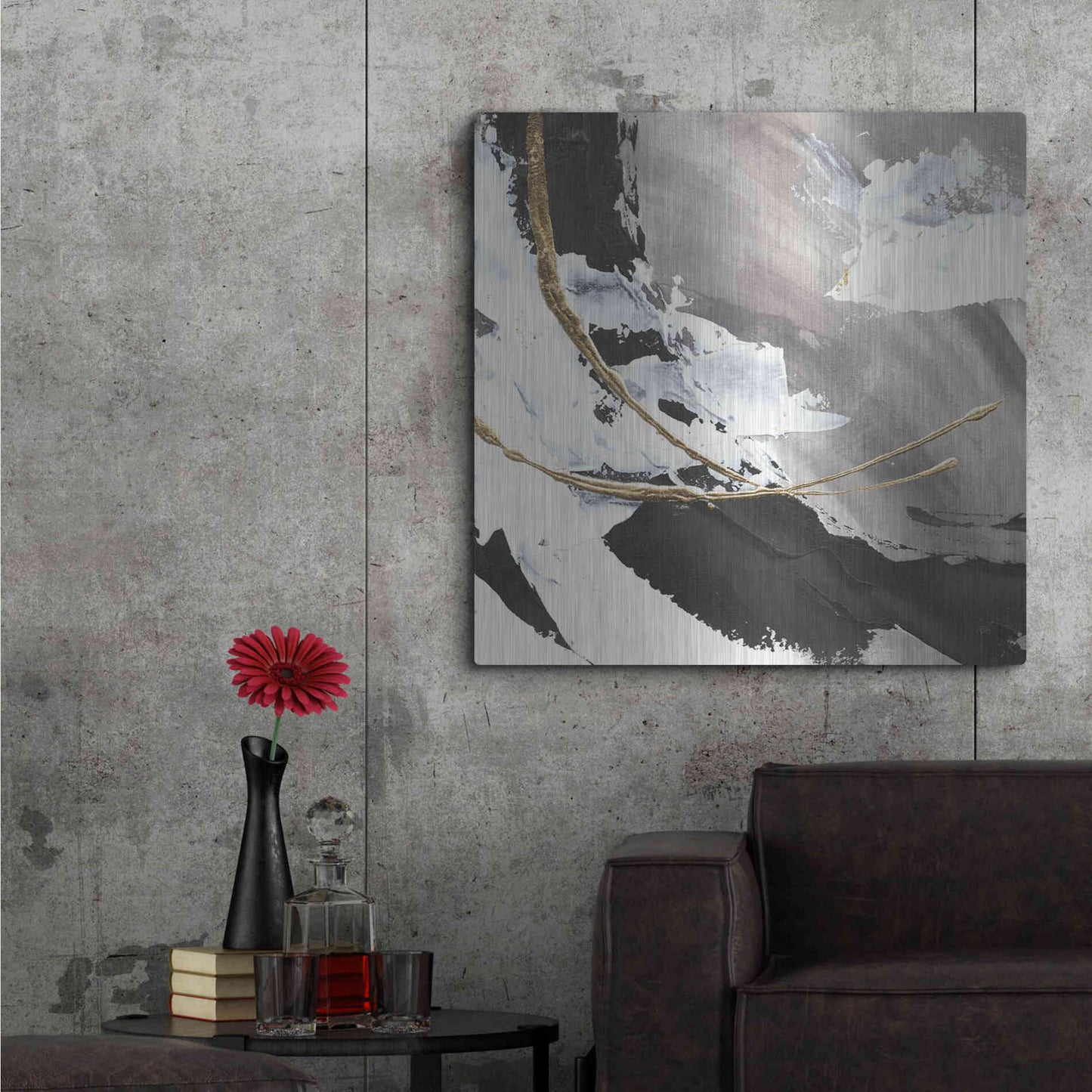 Luxe Metal Art 'Gilded Arcs I' by Chris Paschke, Metal Wall Art,36x36