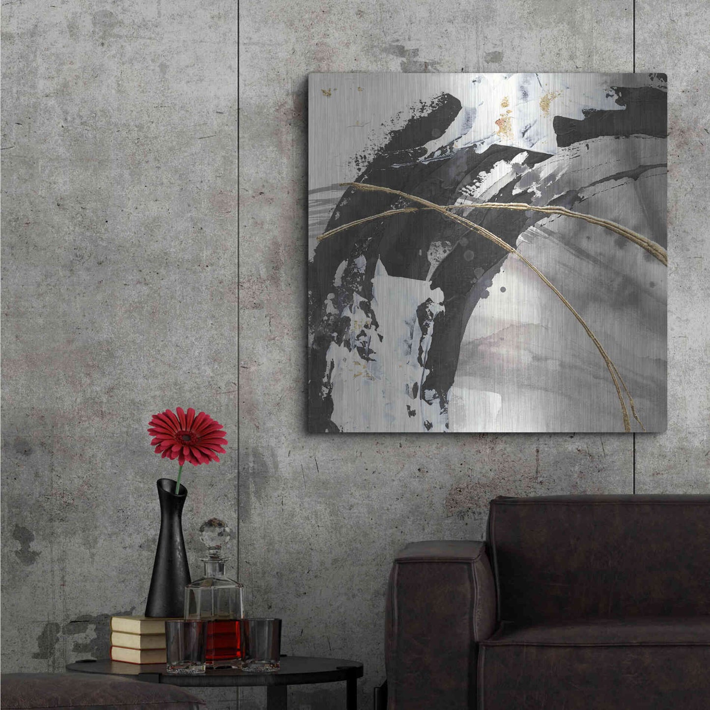 Luxe Metal Art 'Gilded Arcs II' by Chris Paschke, Metal Wall Art,36x36