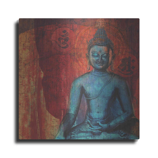 Luxe Metal Art 'Blue Buddha' by Elena Ray, Metal Wall Art