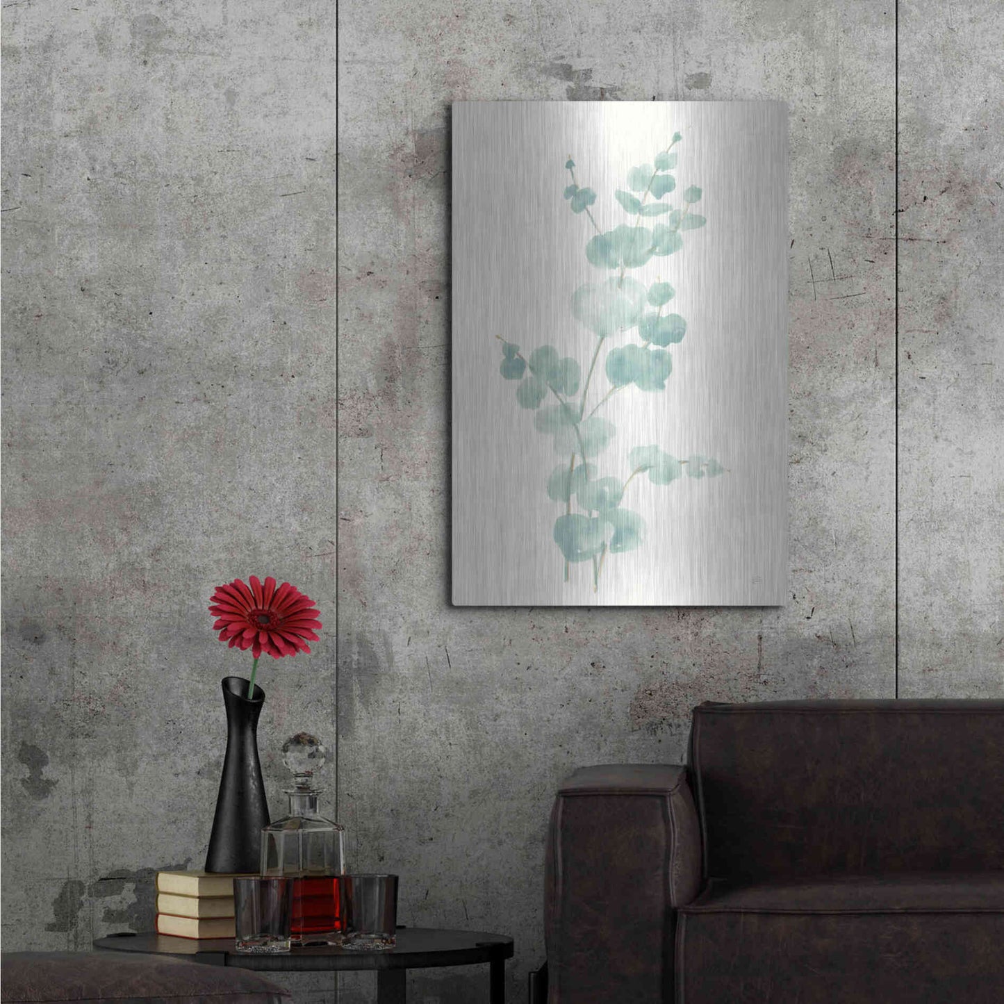 Luxe Metal Art 'Eucalyptus Branch II' by Chris Paschke, Metal Wall Art,24x36