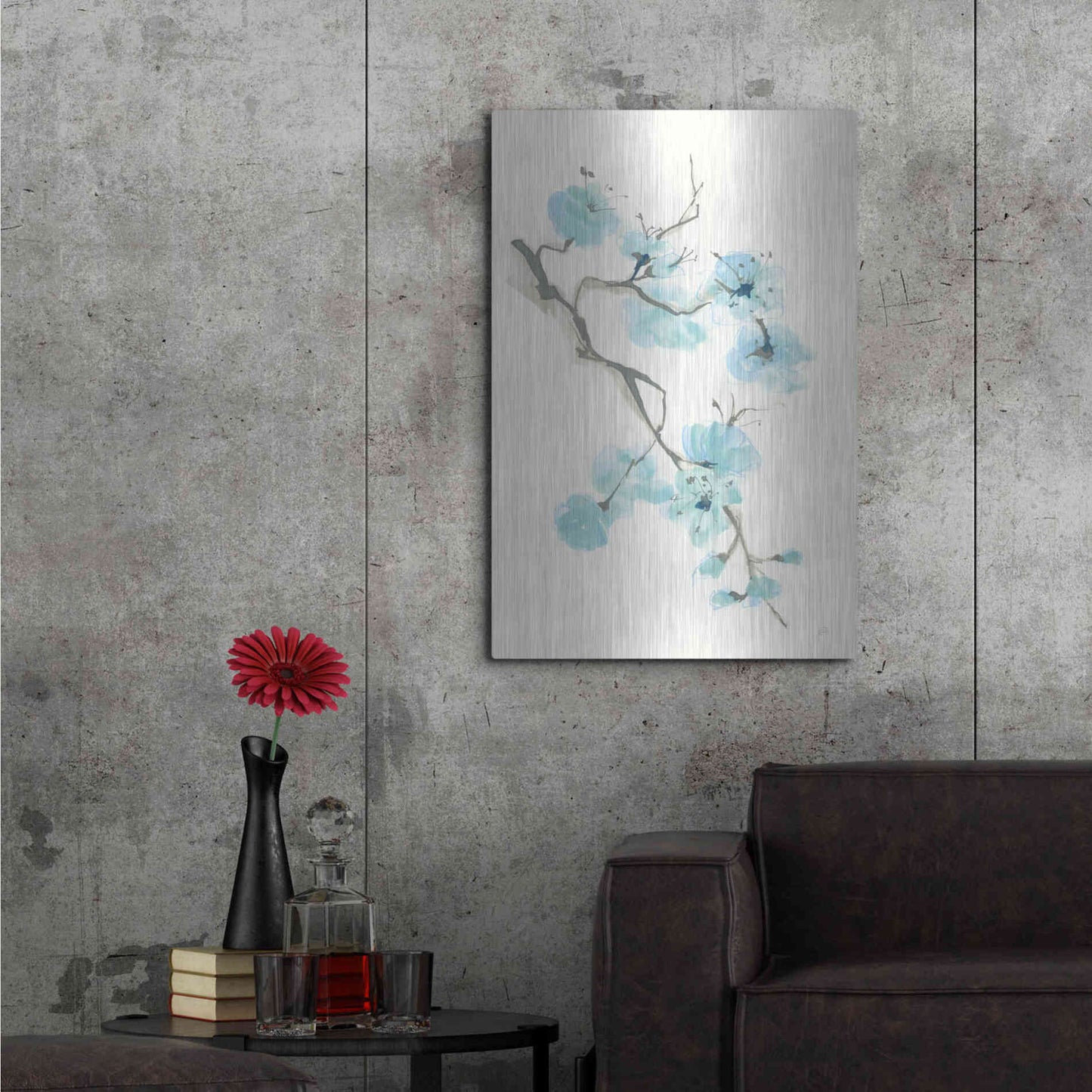 Luxe Metal Art 'Tinted Branch I' by Chris Paschke, Metal Wall Art,24x36