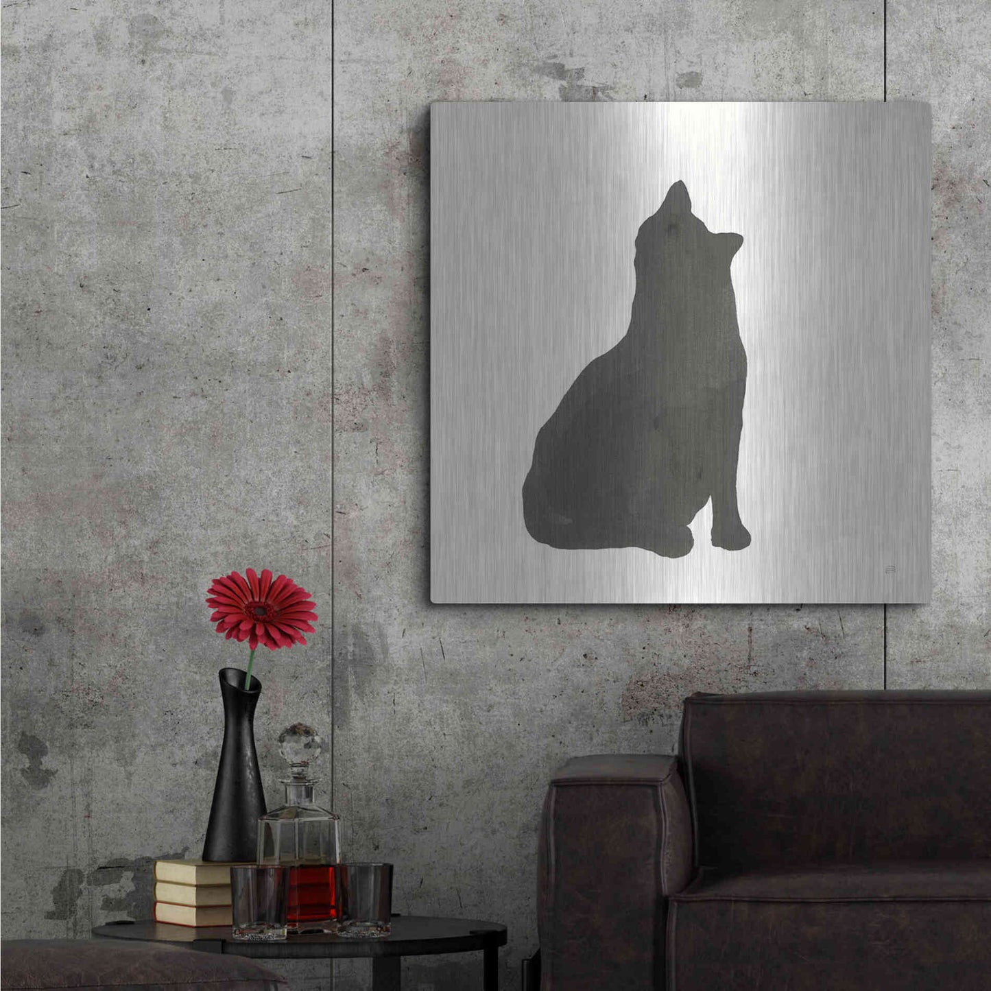 Luxe Metal Art 'Black Cat I' by Chris Paschke, Metal Wall Art,36x36