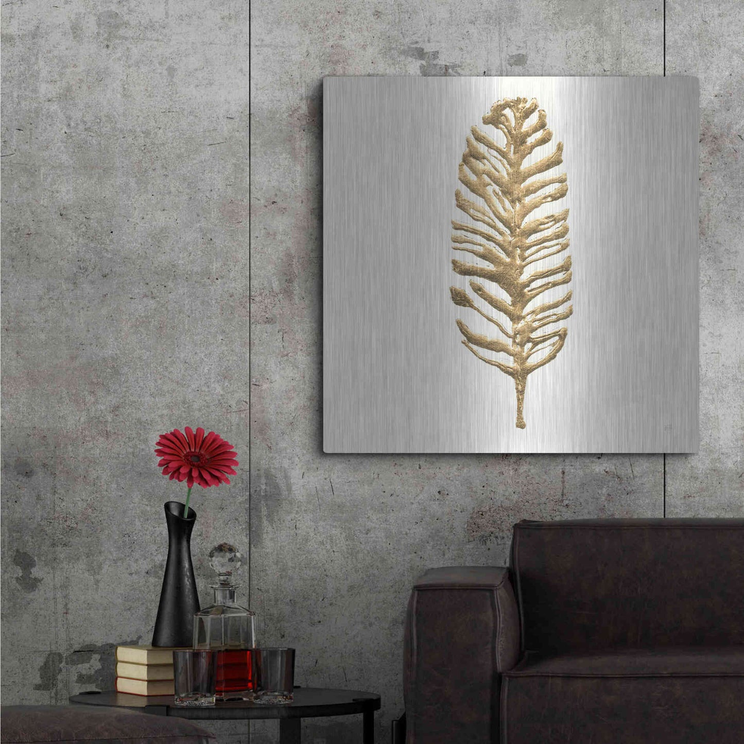 Luxe Metal Art 'Gilded Palm III' by Chris Paschke, Metal Wall Art,36x36