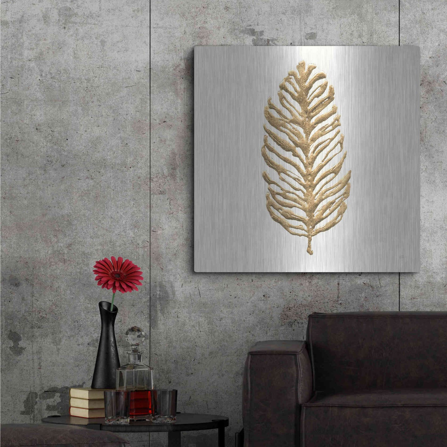 Luxe Metal Art 'Gilded Palm IV' by Chris Paschke, Metal Wall Art,36x36