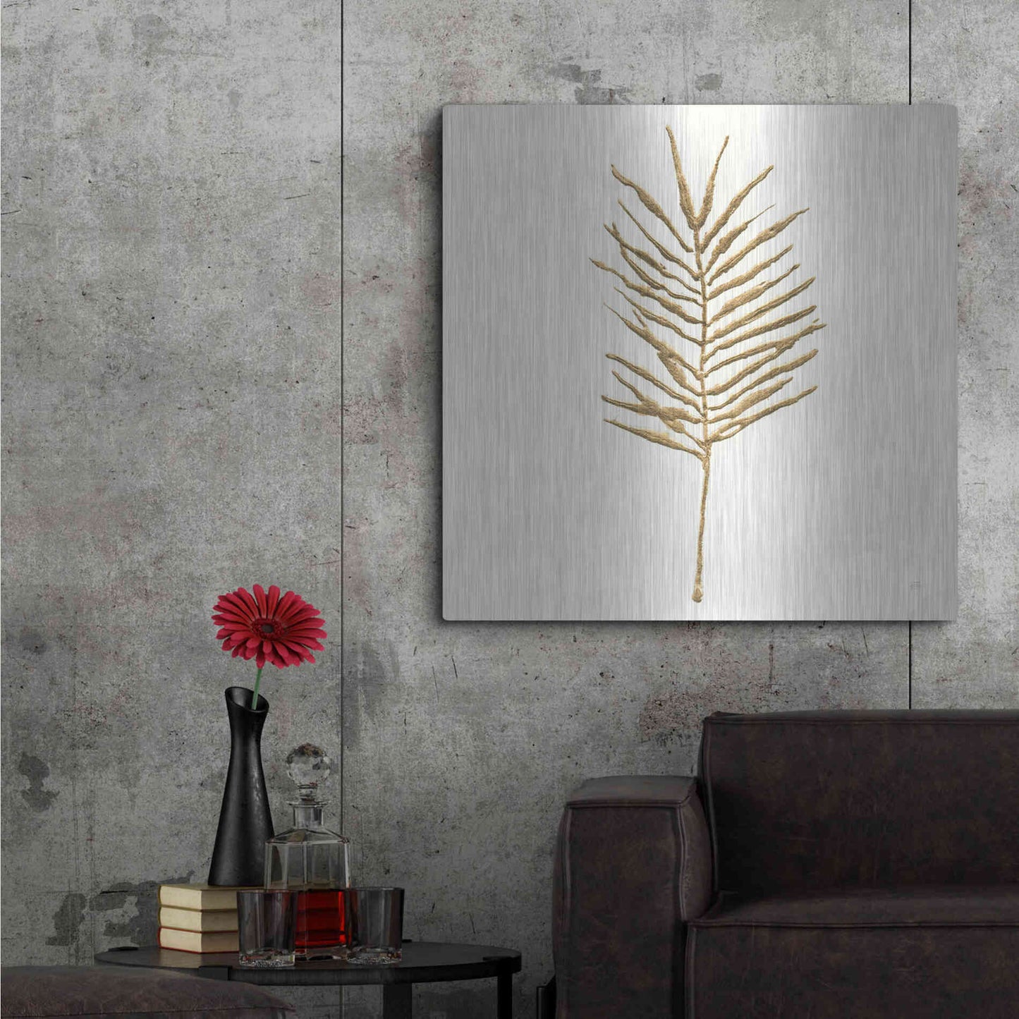 Luxe Metal Art 'Gilded Palm VI' by Chris Paschke, Metal Wall Art,36x36