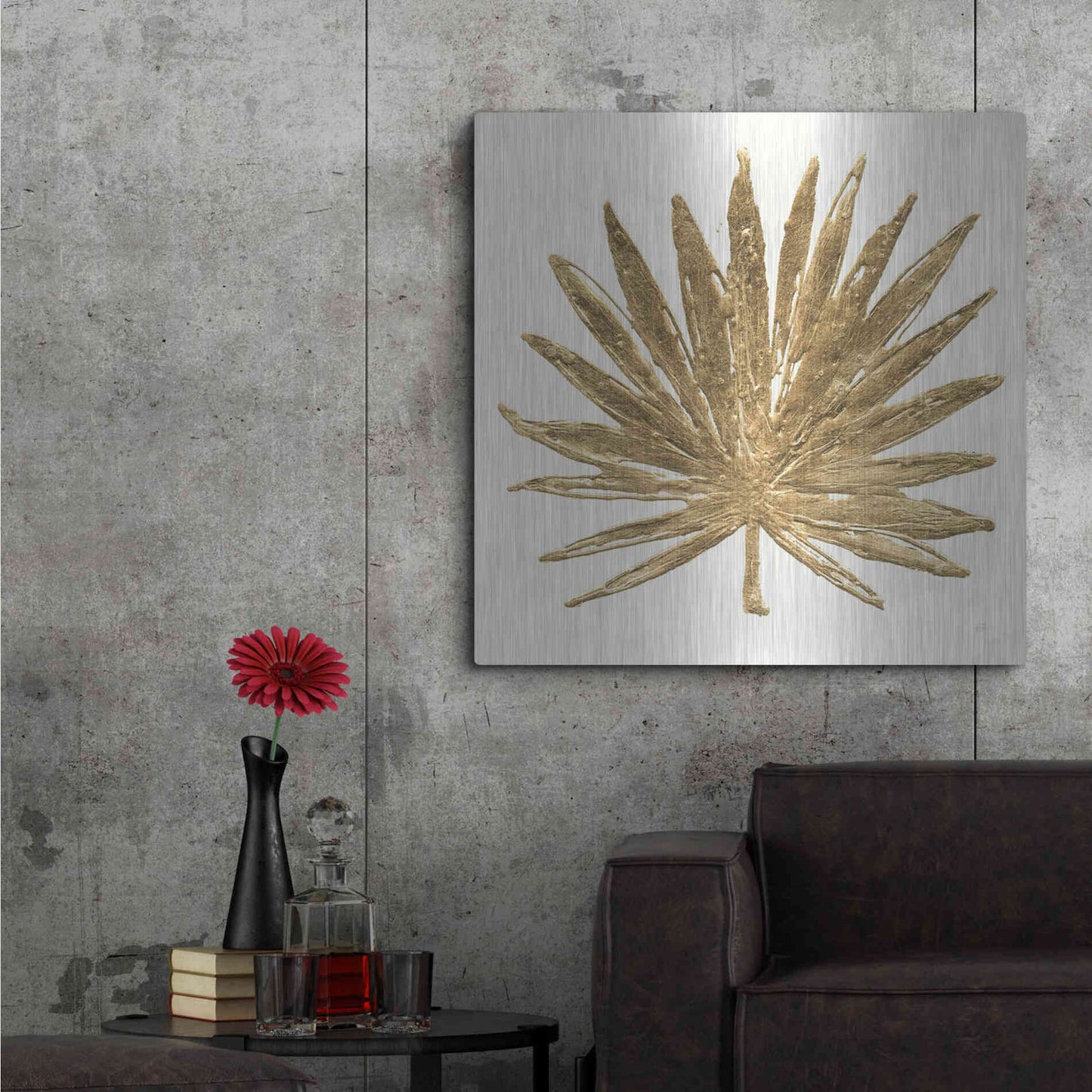 Luxe Metal Art 'Gilded Palm VIII' by Chris Paschke, Metal Wall Art,36x36