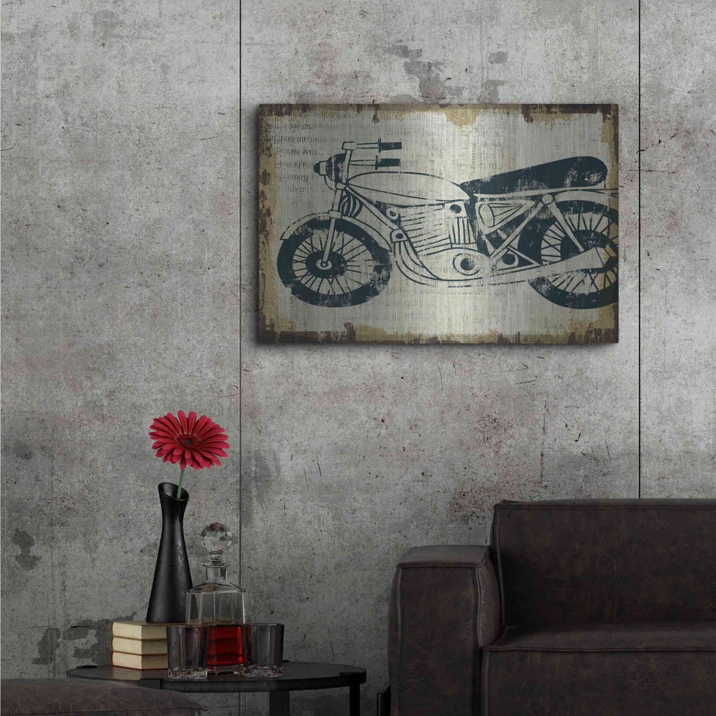 Luxe Metal Art 'American Pop Moto' by Michael Mullan, Metal Wall Art,36x24