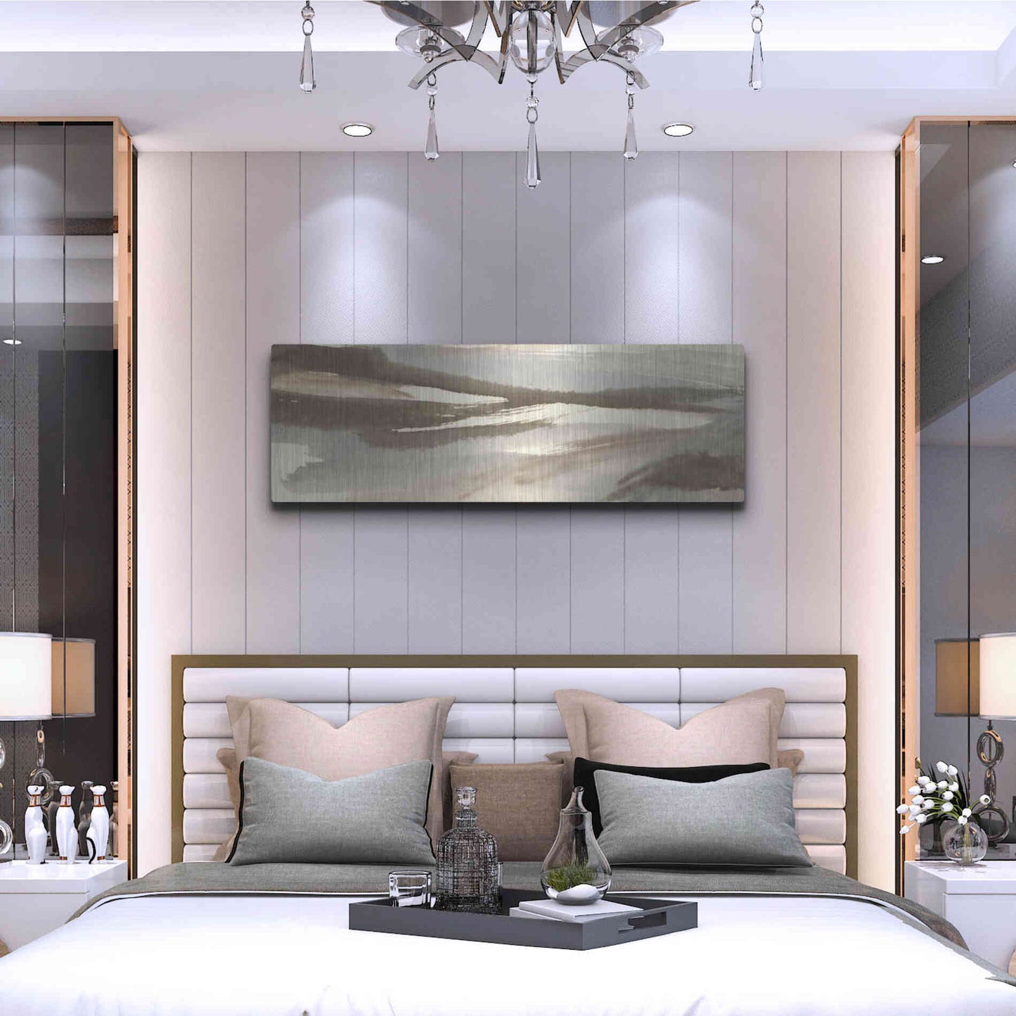 Luxe Metal Art 'Sand and Stone' by Chris Paschke, Metal Wall Art,48x16