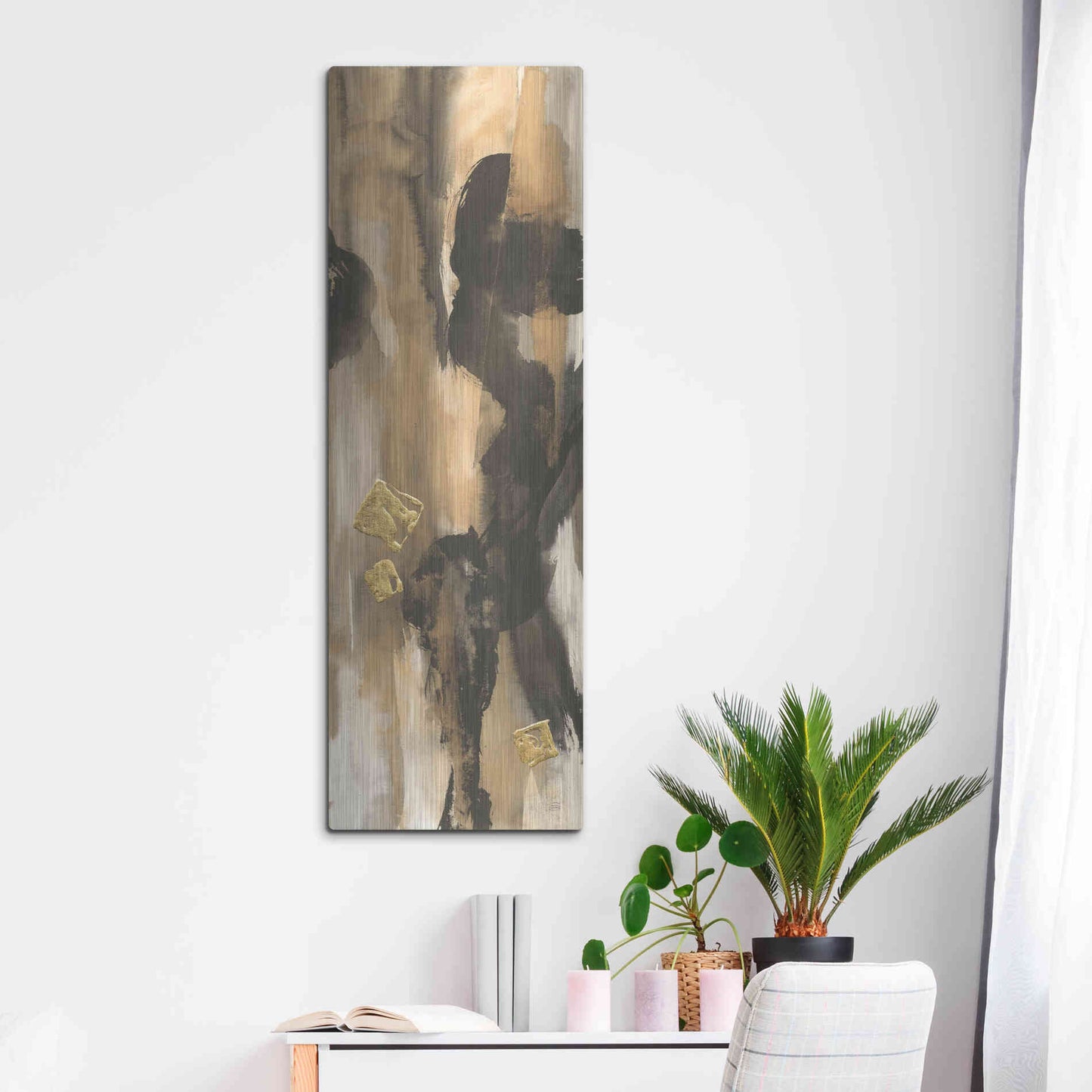Luxe Metal Art 'Smoke and Mirrors I' by Chris Paschke, Metal Wall Art,16x48