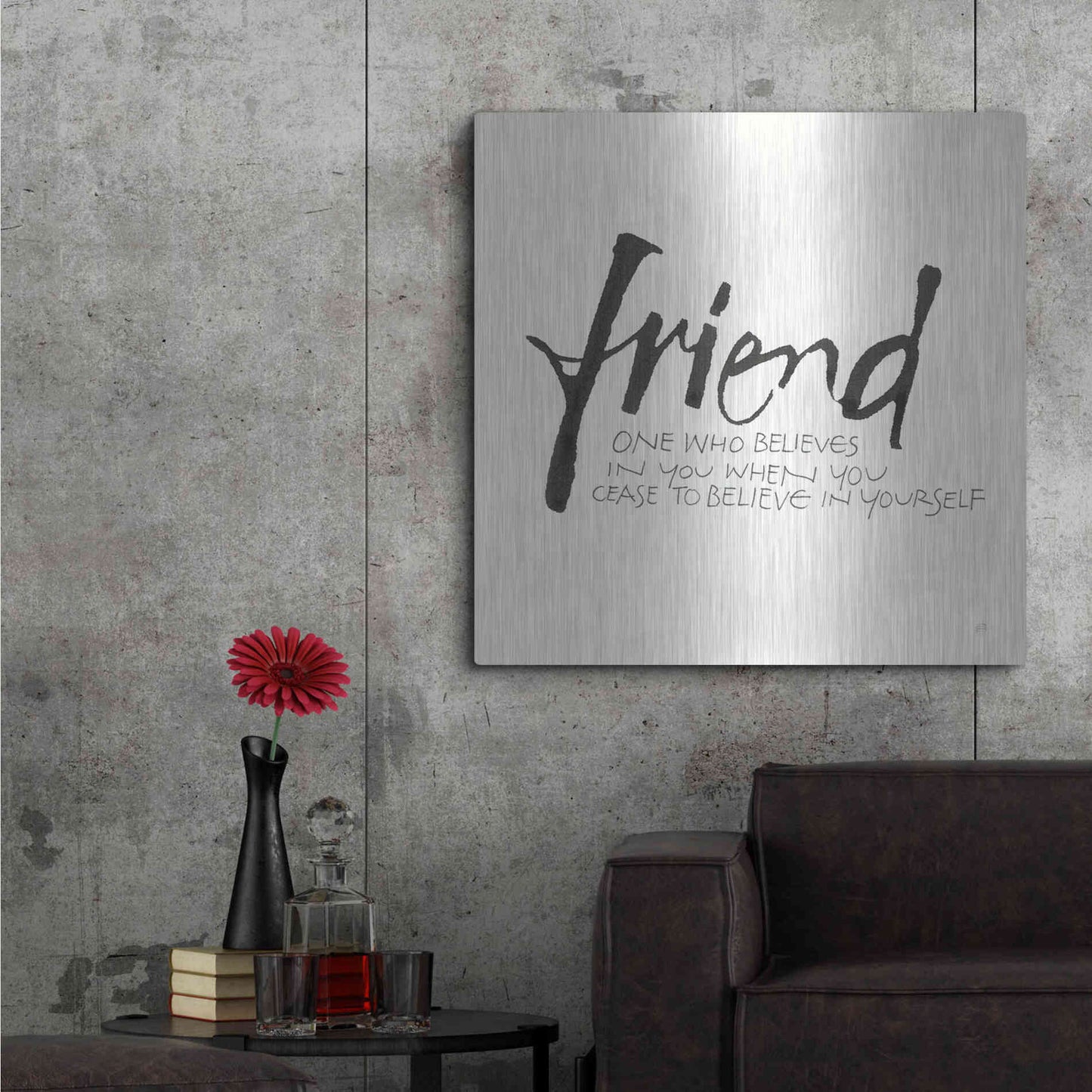 Luxe Metal Art 'Daily Saying IV' by Chris Paschke, Metal Wall Art,36x36