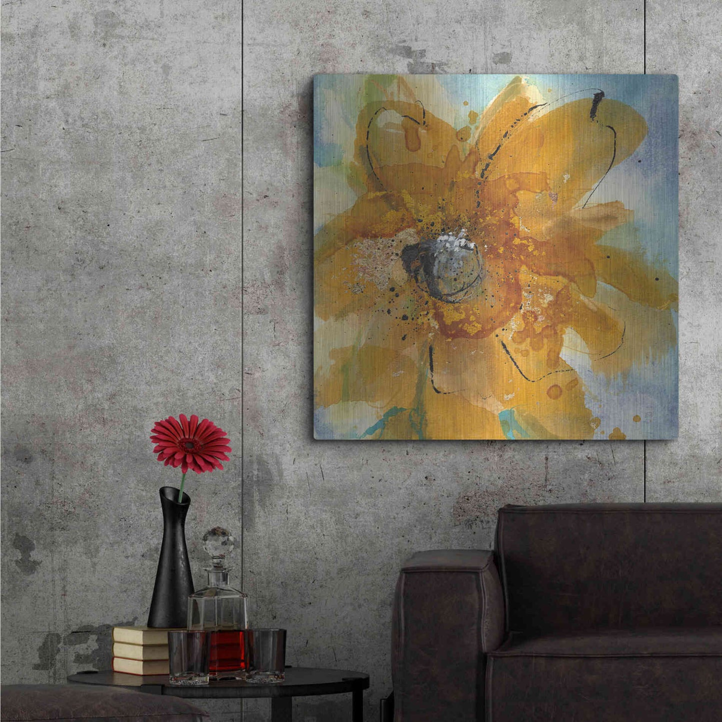 Luxe Metal Art 'Amber Gold II' by Chris Paschke, Metal Wall Art,36x36