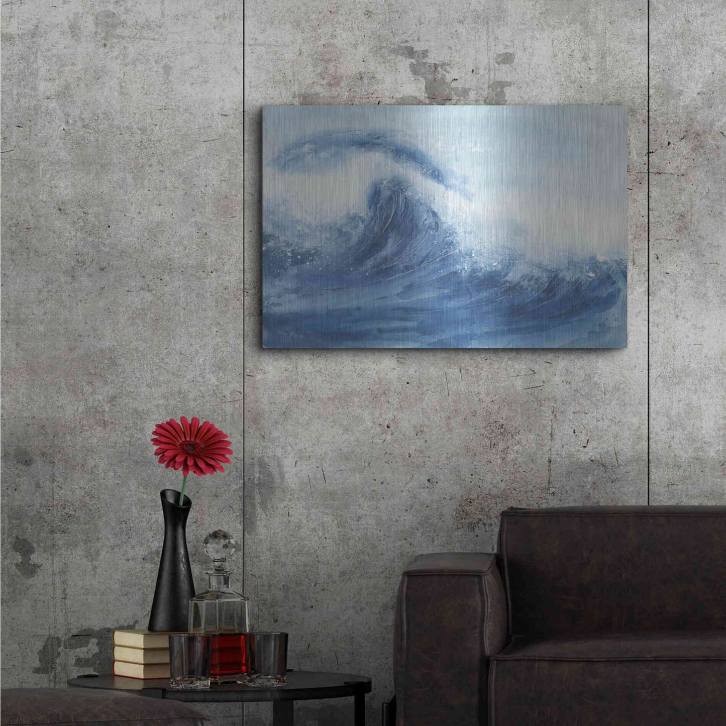 Luxe Metal Art 'Waves II' by Chris Paschke, Metal Wall Art,36x24