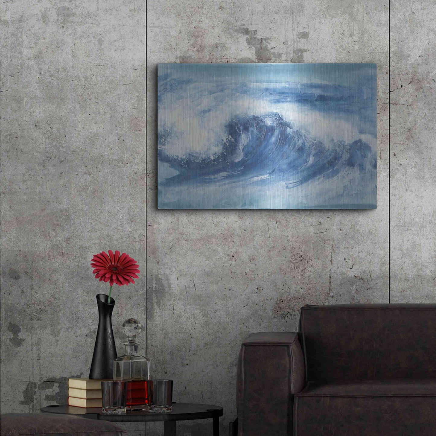 Luxe Metal Art 'In the Blue II' by Chris Paschke, Metal Wall Art,36x24