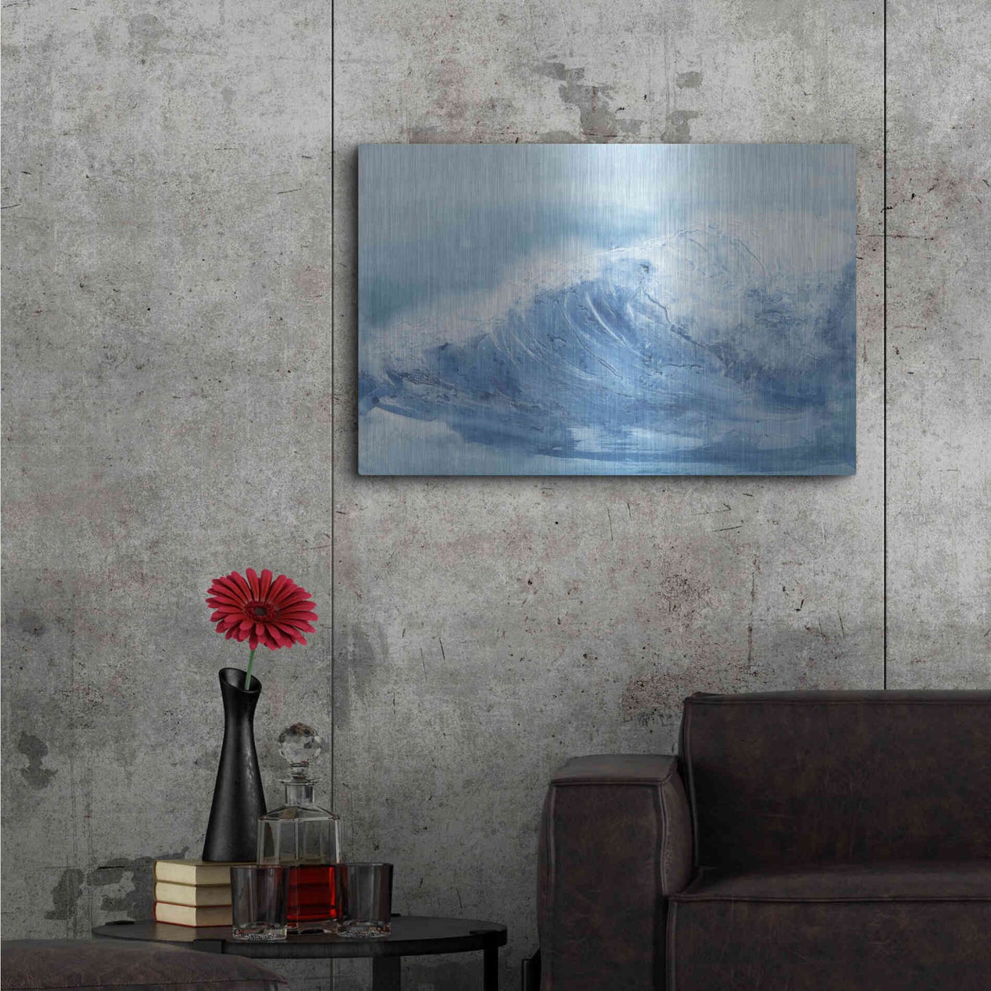 Luxe Metal Art 'In the Blue III' by Chris Paschke, Metal Wall Art,36x24