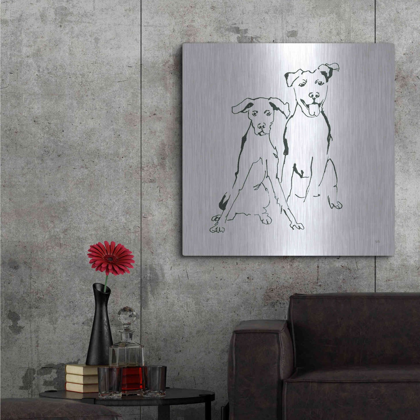 Luxe Metal Art 'Lovable Mutts V' by Chris Paschke, Metal Wall Art,36x36