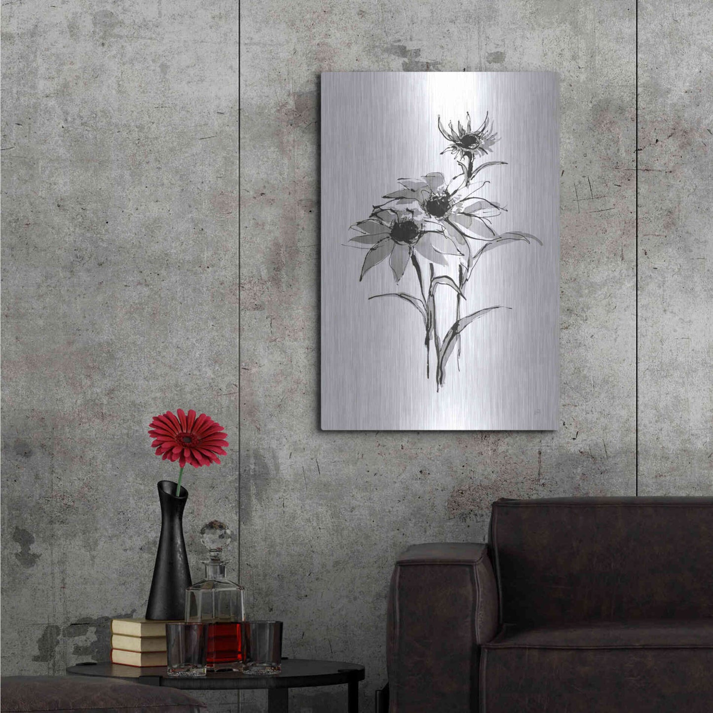 Luxe Metal Art 'Wash Echinacea I' by Chris Paschke, Metal Wall Art,24x36