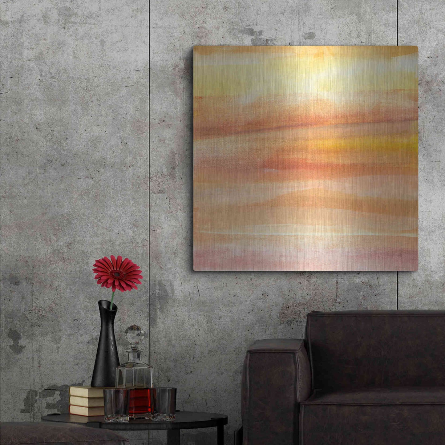 Luxe Metal Art 'Golden Sands I' by Chris Paschke, Metal Wall Art,36x36
