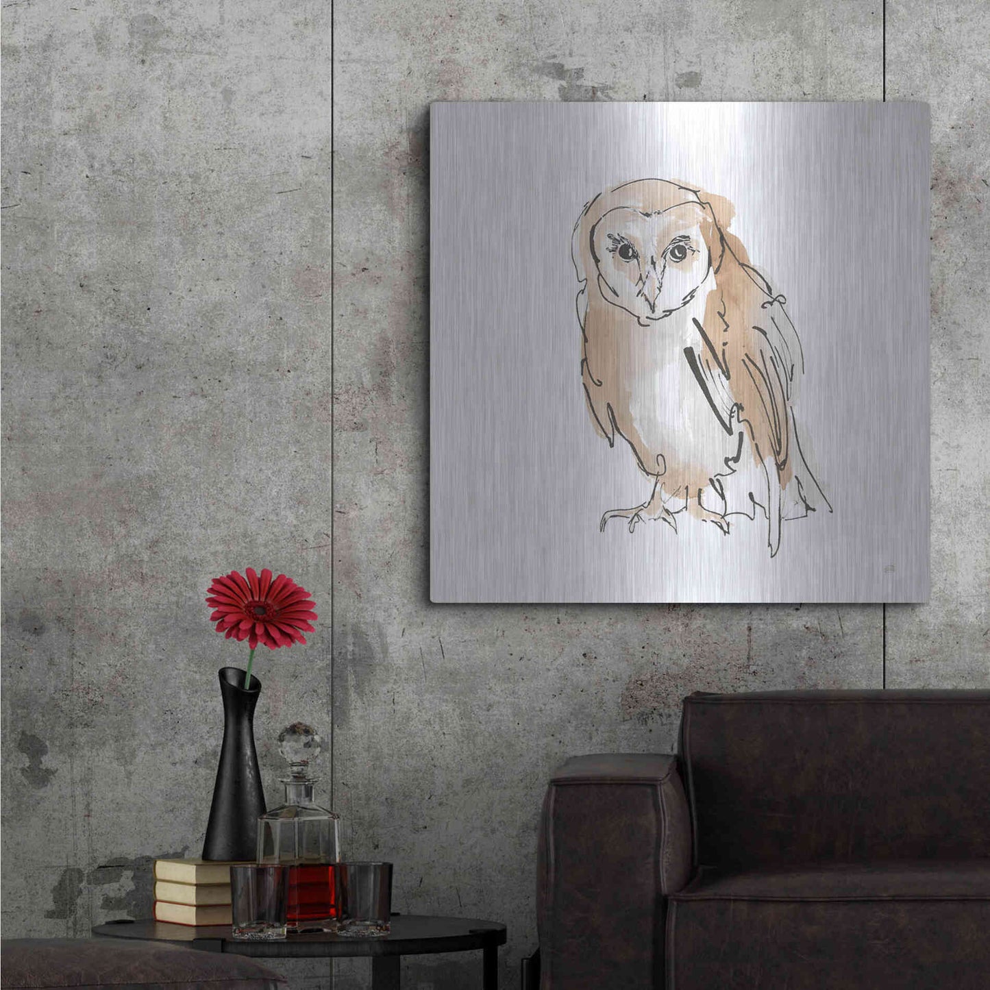 Luxe Metal Art 'Barn Owl VII' by Chris Paschke, Metal Wall Art,36x36