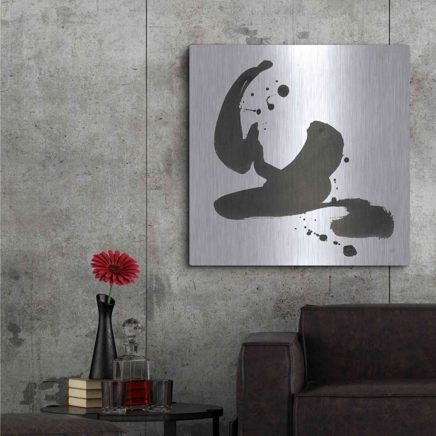 Luxe Metal Art 'Ink Drops I' by Chris Paschke, Metal Wall Art,36x36