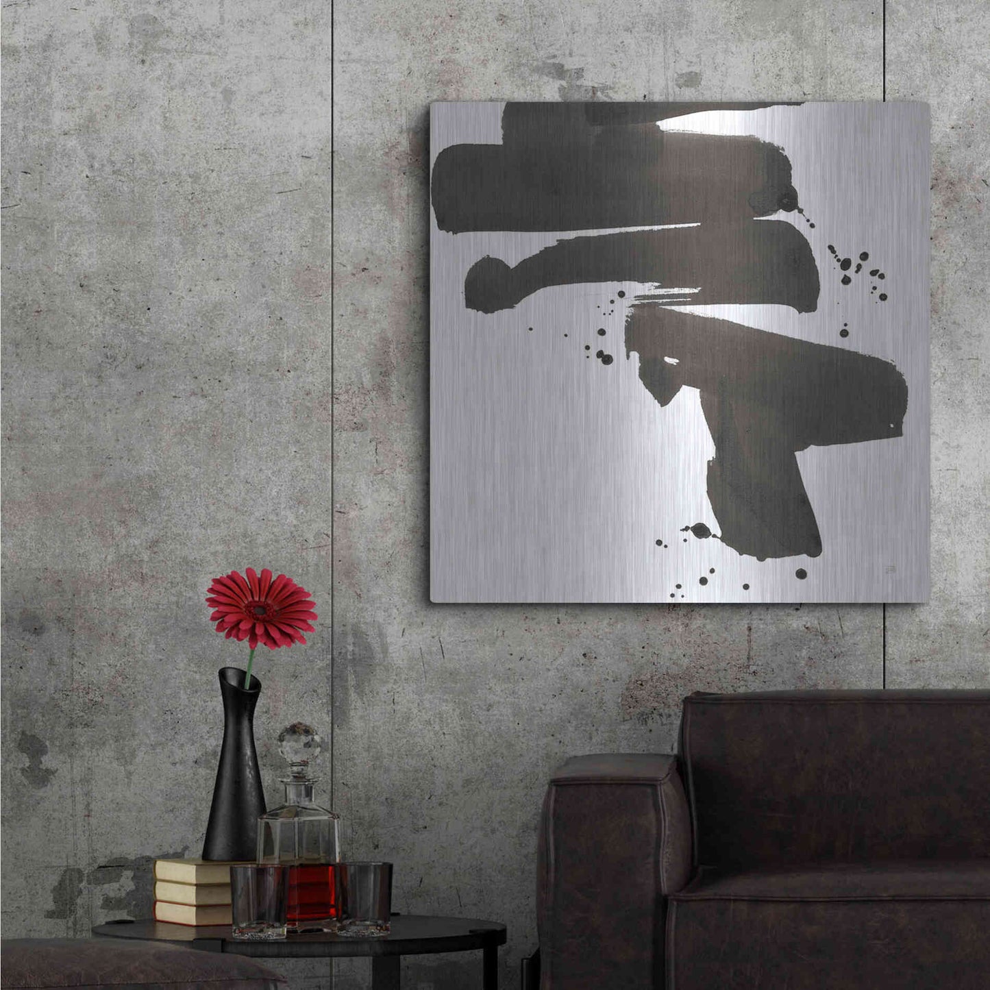 Luxe Metal Art 'Ink Drops IV' by Chris Paschke, Metal Wall Art,36x36