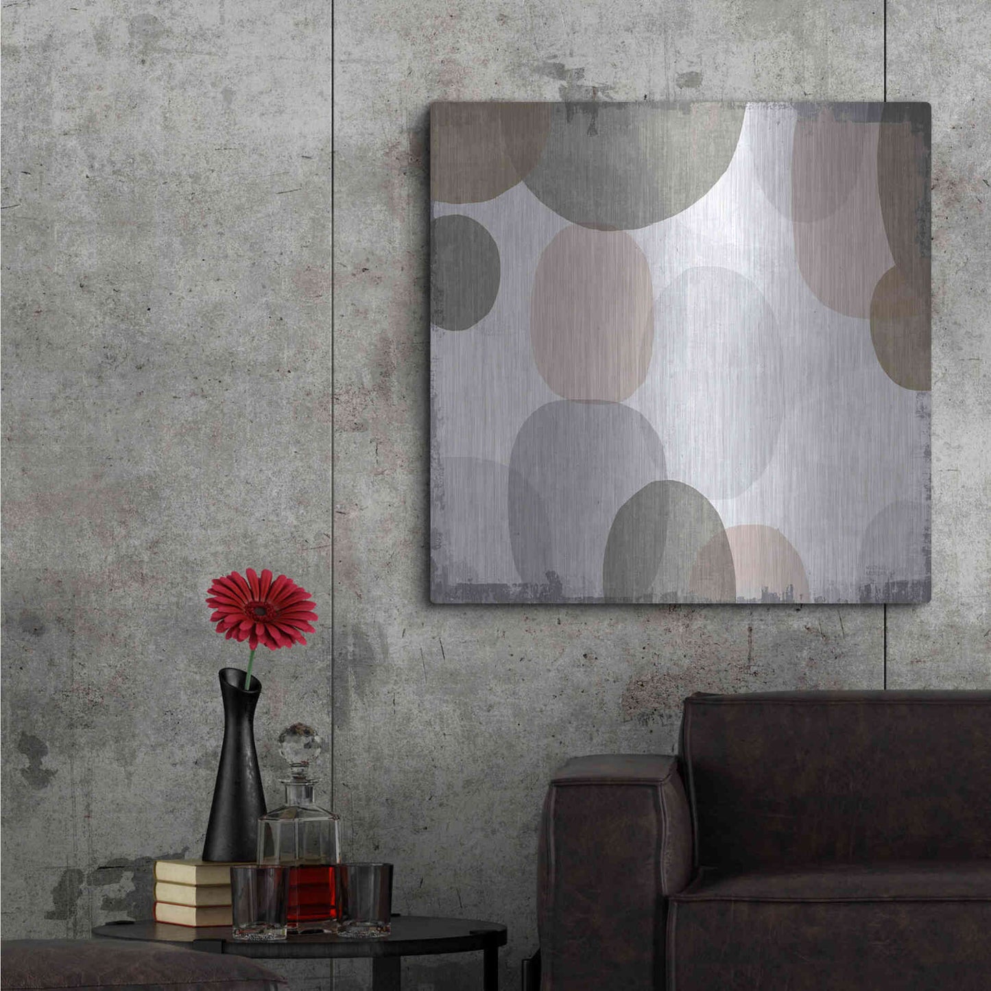 Luxe Metal Art 'Pastel Drips II' by Michael Mullan, Metal Wall Art,36x36