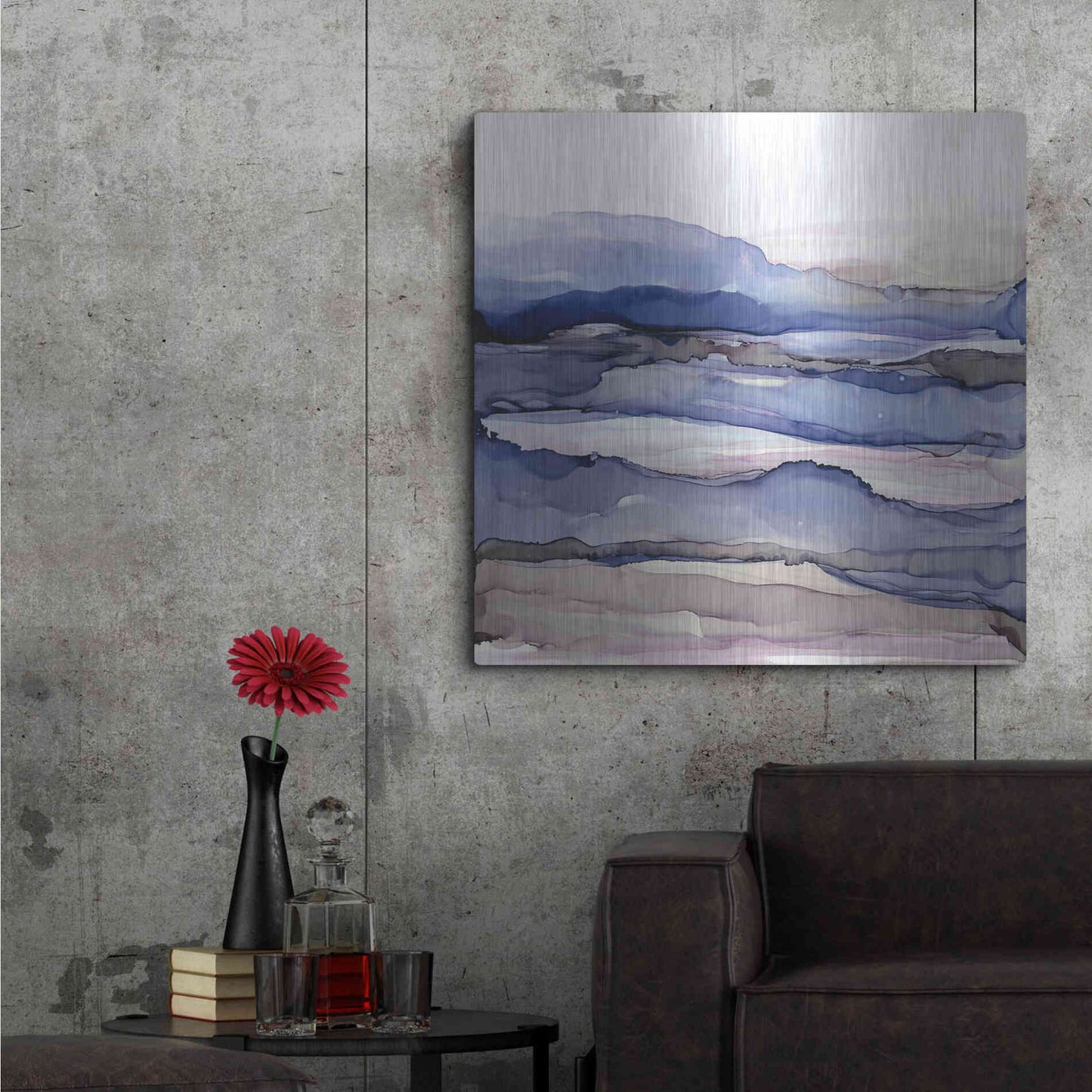 Luxe Metal Art 'Bluescape IV' by Chris Paschke, Metal Wall Art,36x36