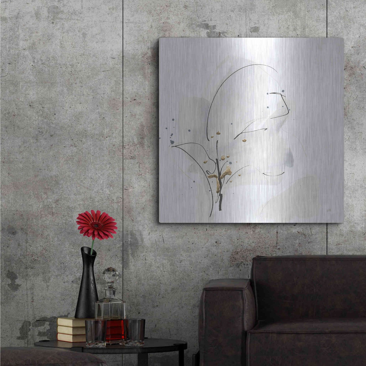 Luxe Metal Art 'Cool Gray IV' by Chris Paschke, Metal Wall Art,36x36