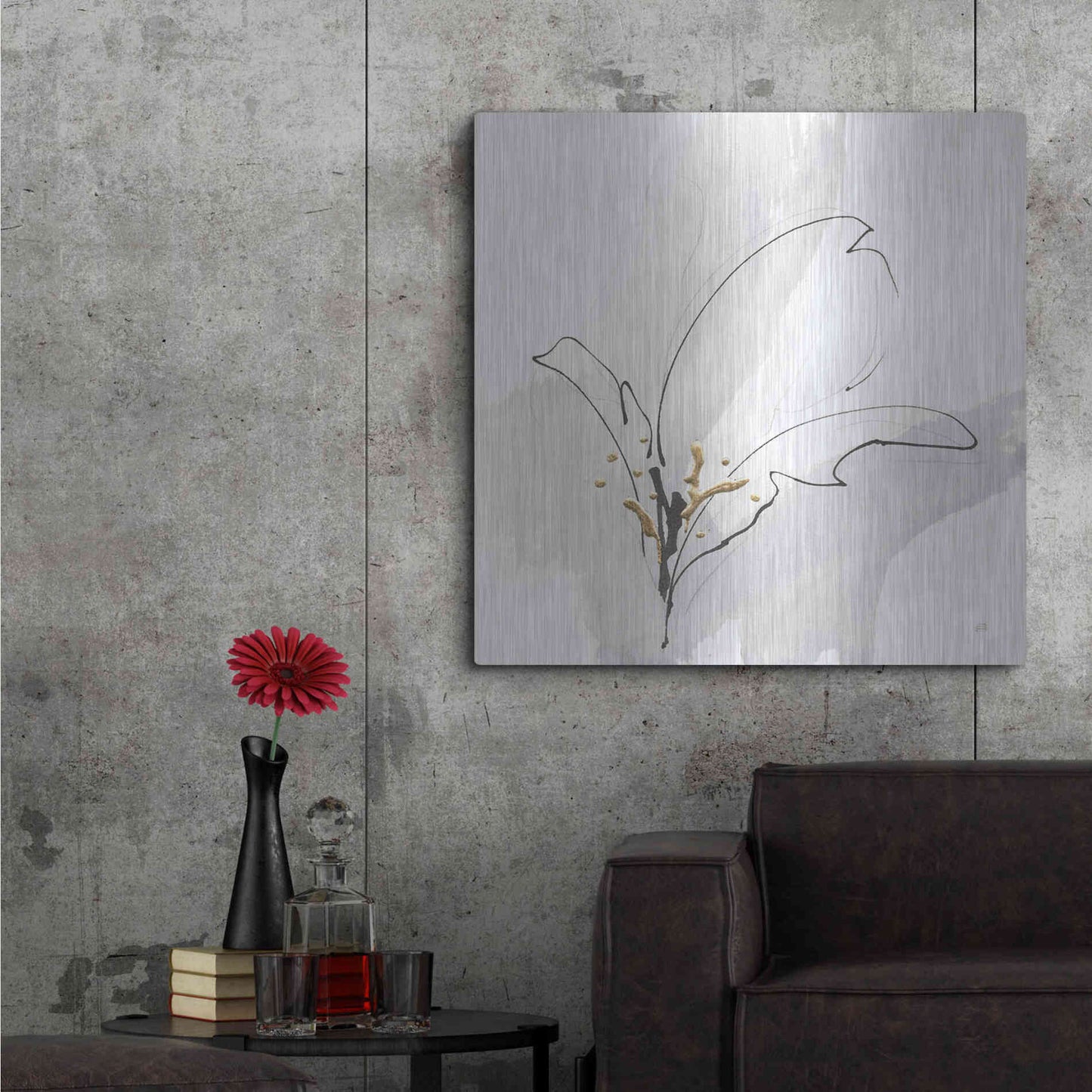 Luxe Metal Art 'Cool Gray VIII' by Chris Paschke, Metal Wall Art,36x36