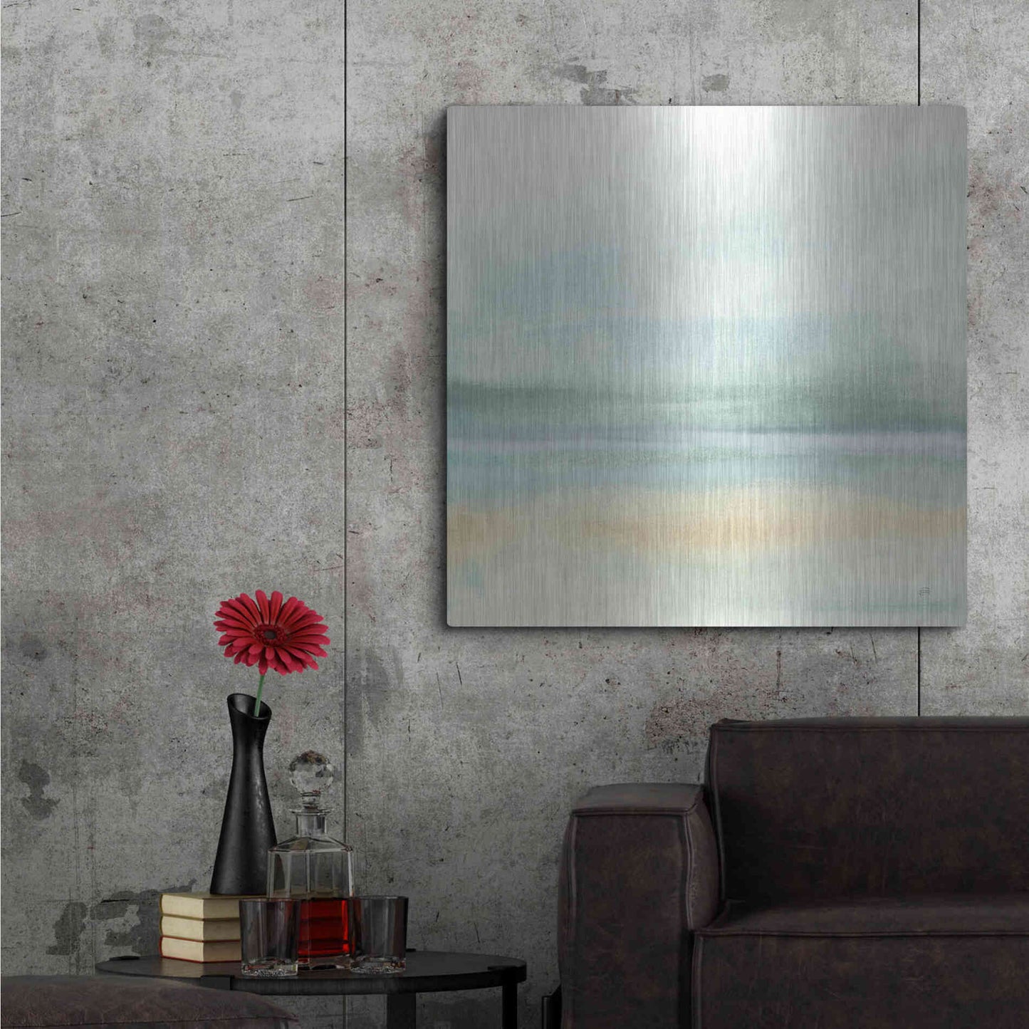 Luxe Metal Art 'Mint and Sand II' by Chris Paschke, Metal Wall Art,36x36
