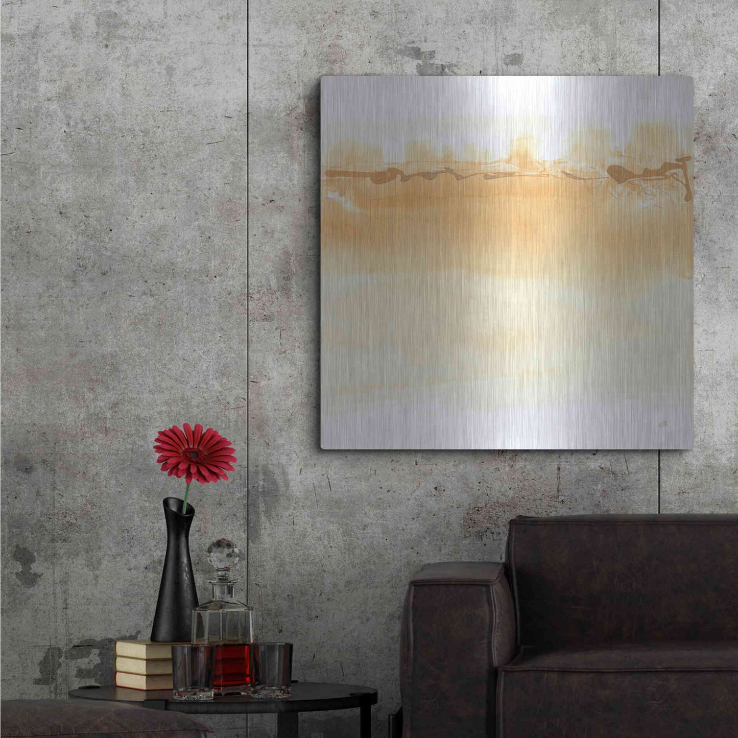 Luxe Metal Art 'Neutral Turmeric II' by Chris Paschke, Metal Wall Art,36x36